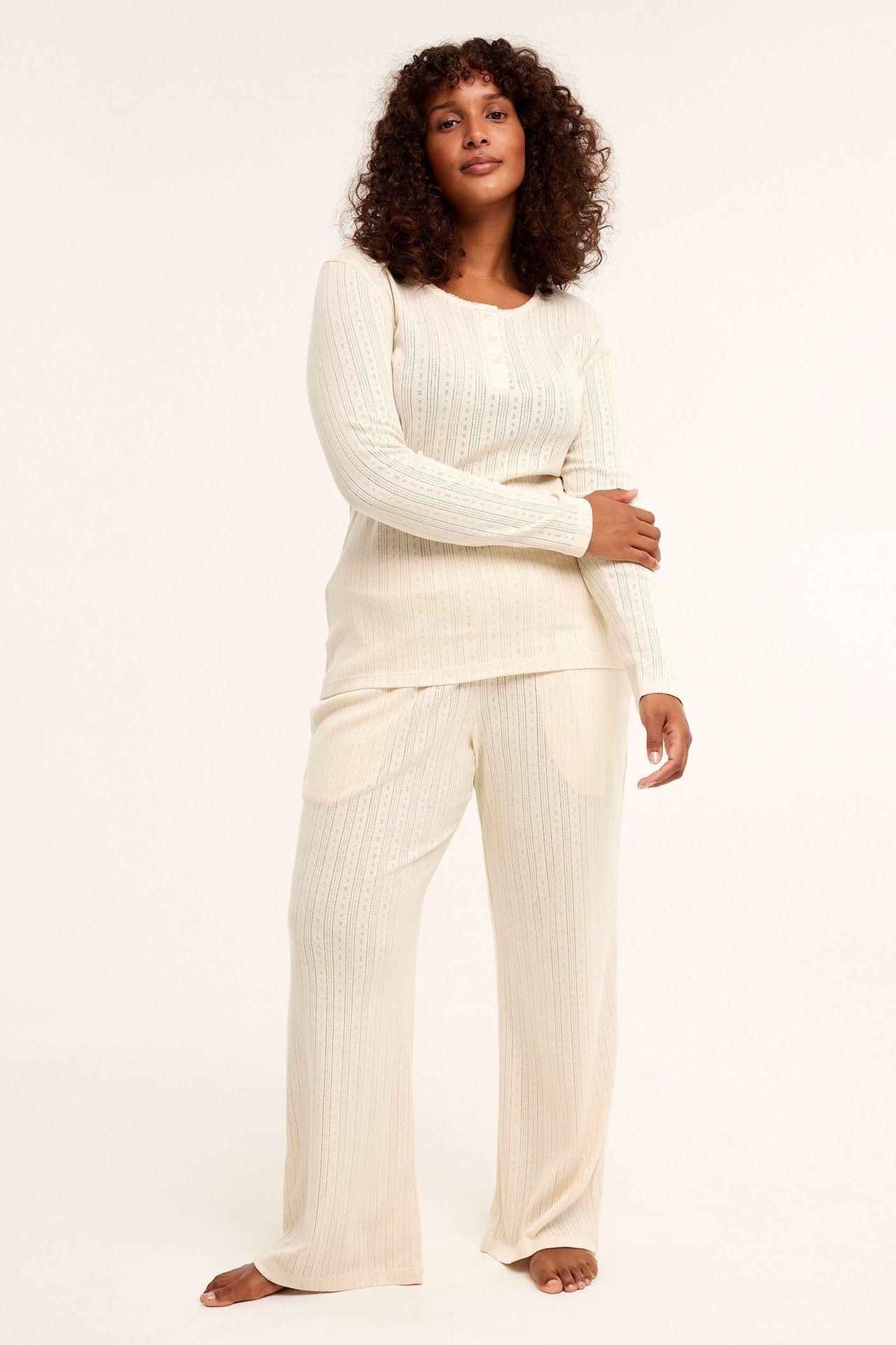 Pyjamastopp - Lys beige - 168cm / Storlek: M - 2