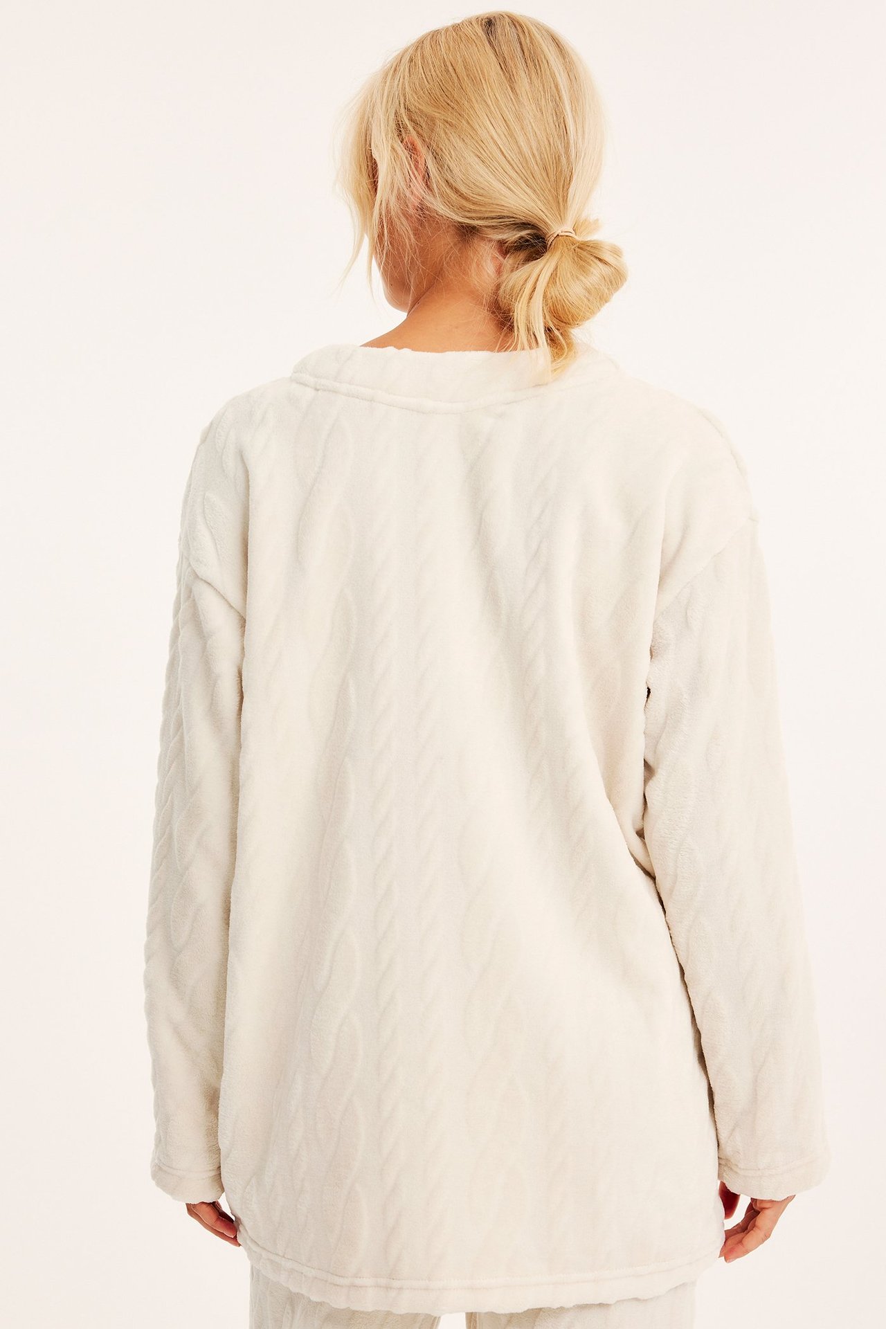 Cardigan i fleece - Lys beige - 6