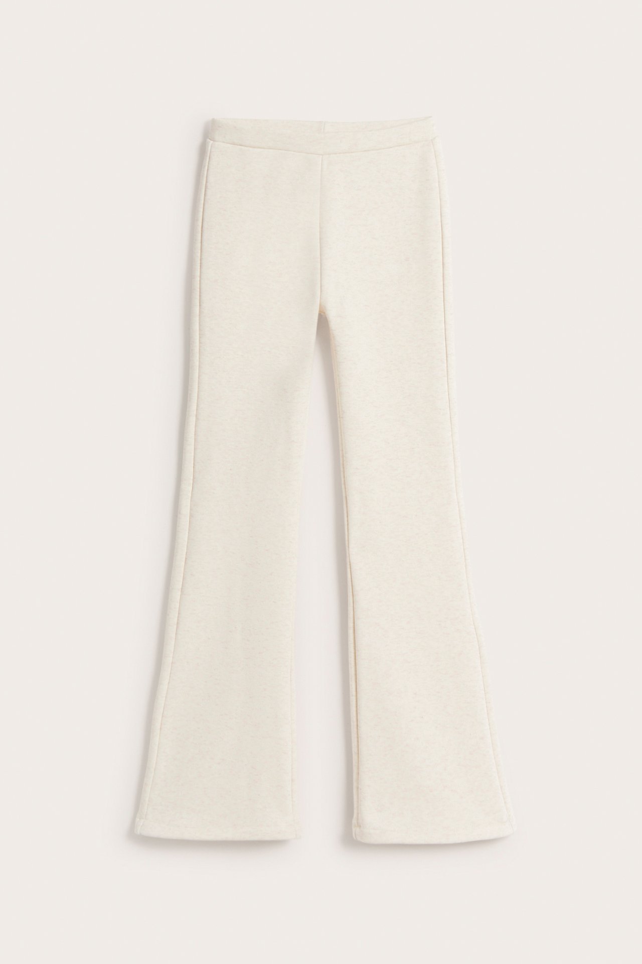 Värmande utsvängda leggings - Melerad beige - 7