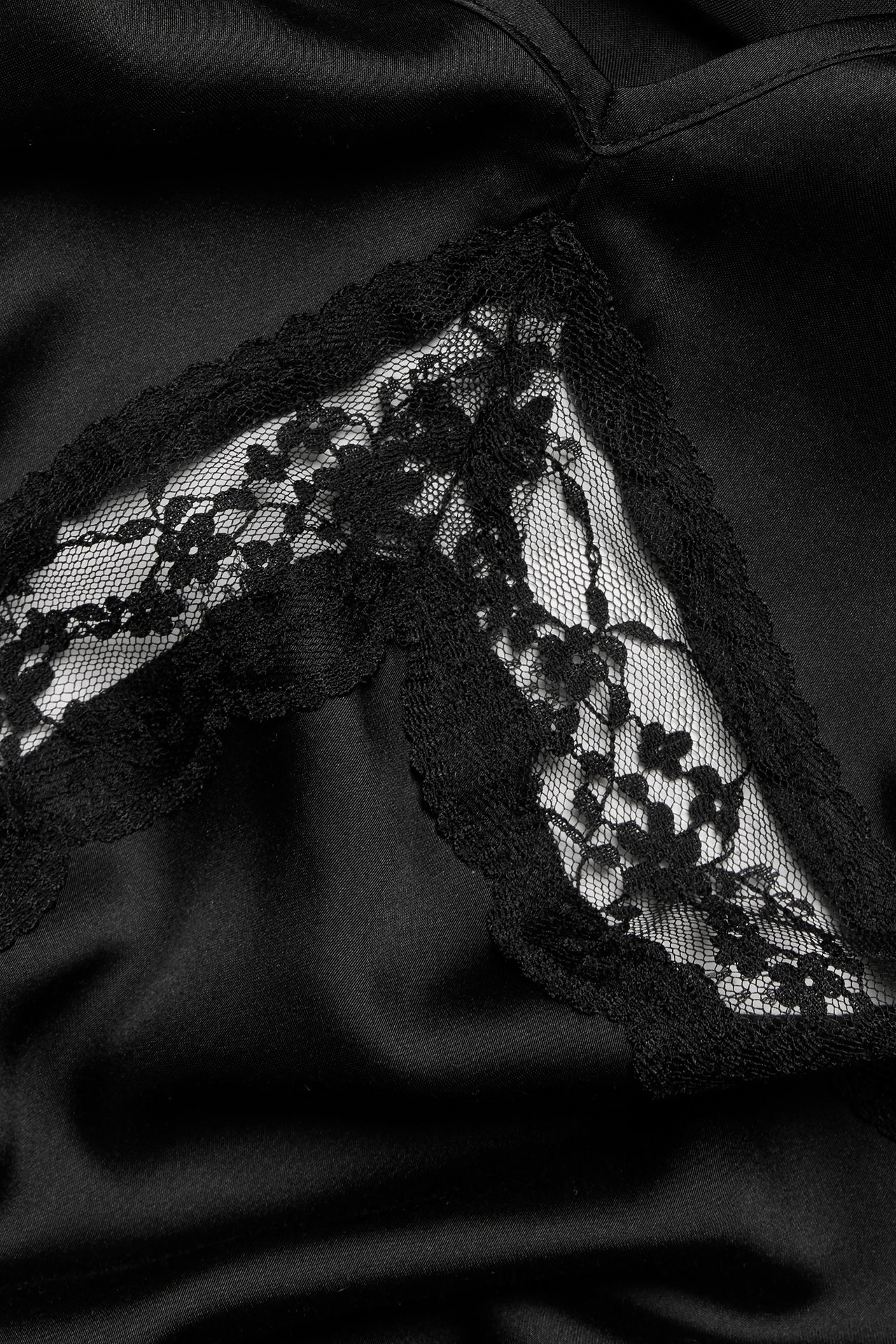 Satinpyjamas - Svart - 6