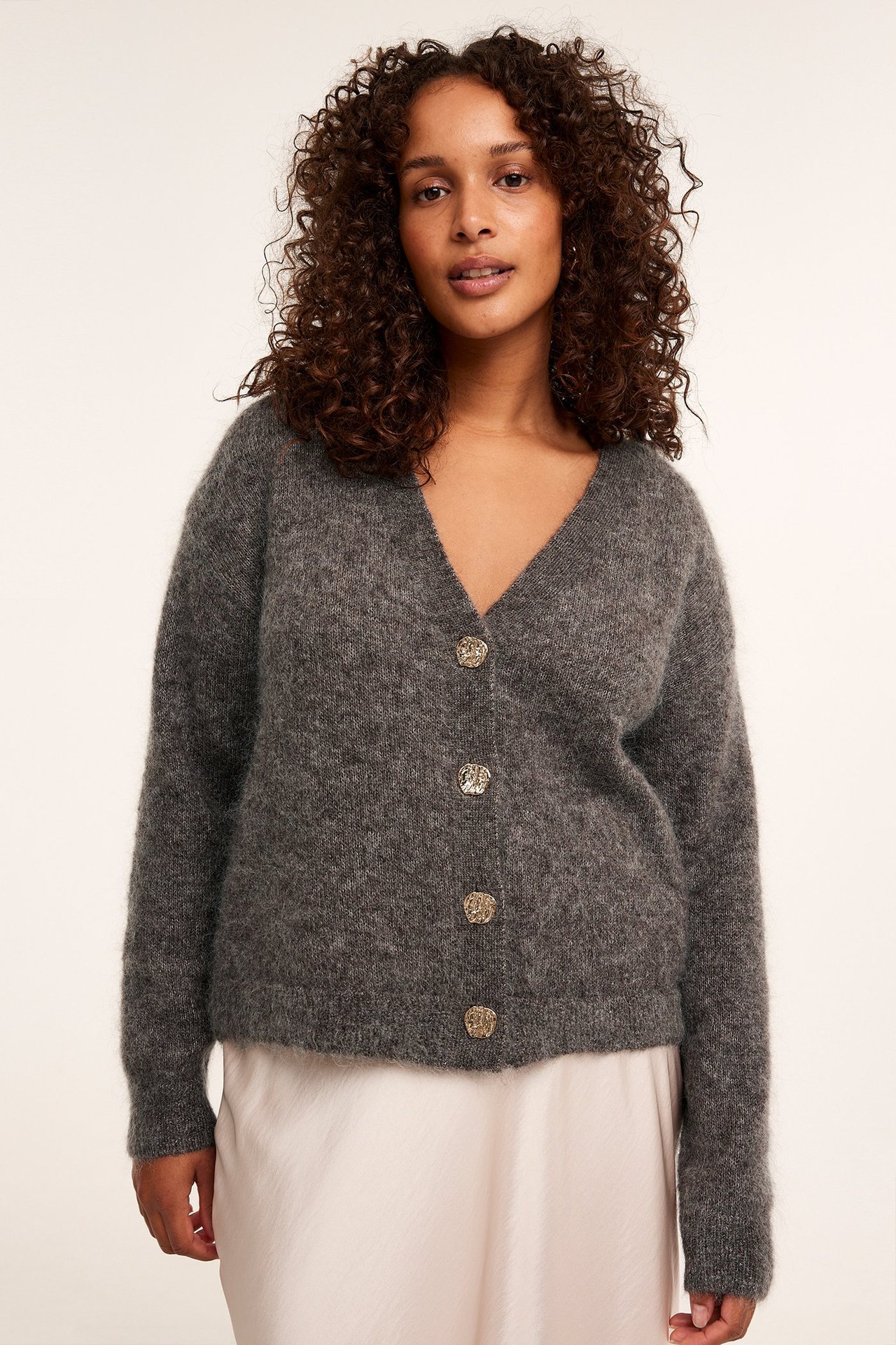 Cardigan i mohairblanding