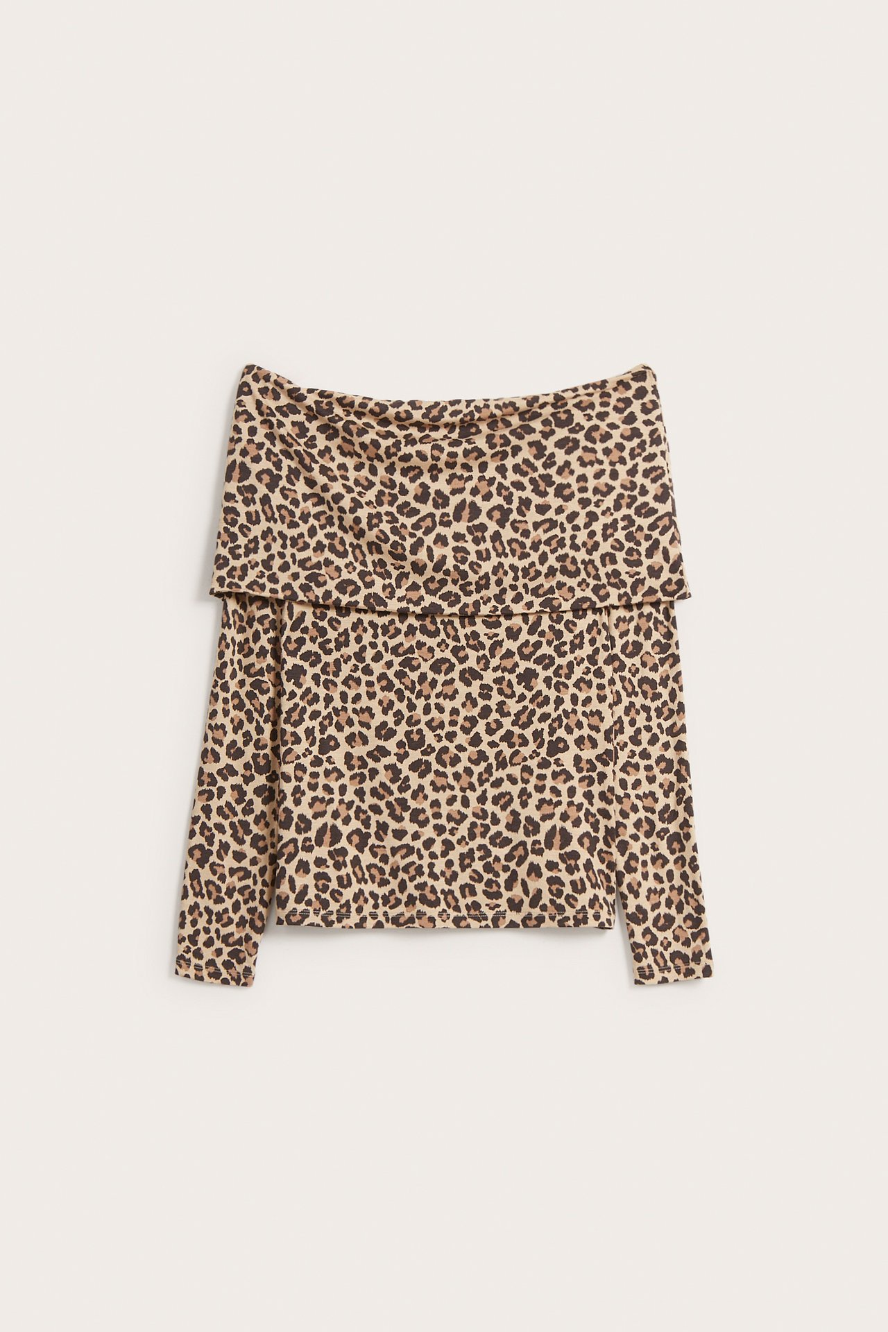 Langermet off shoulder-topp - Brun - 6