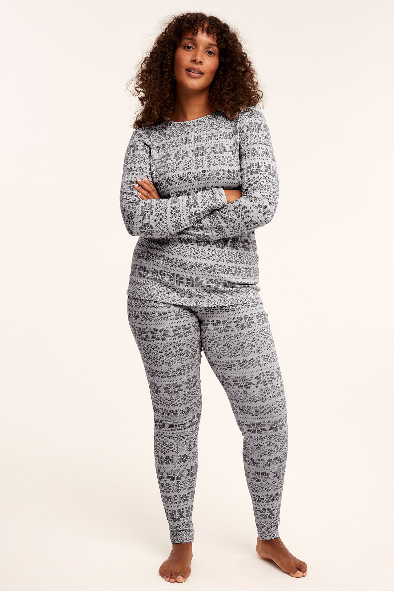 Trikoopyjama - Harmaa - 168cm / Storlek: M - 2