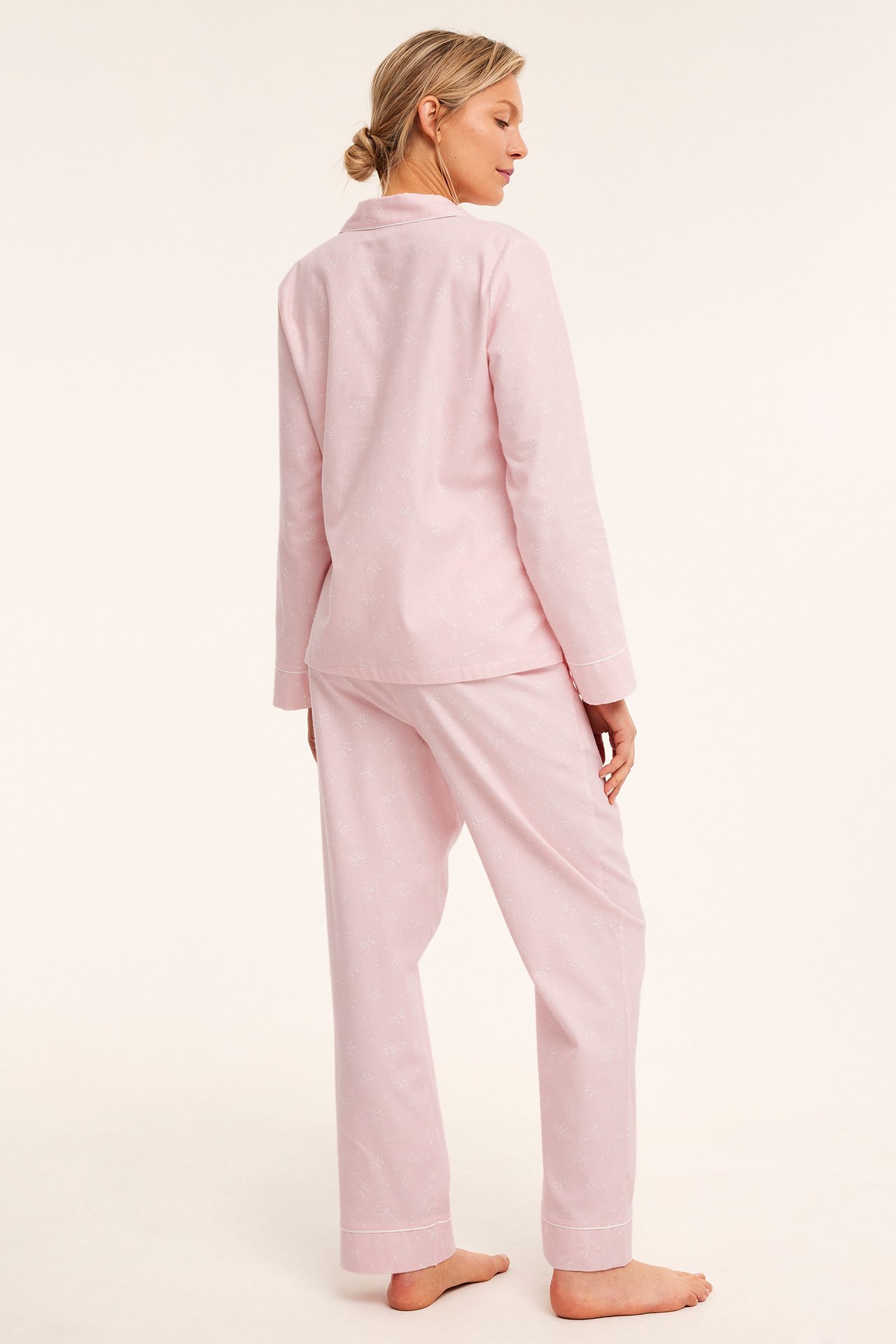 Mönstrad flanellpyjamas - Rosa - 180cm / Storlek: S - 6