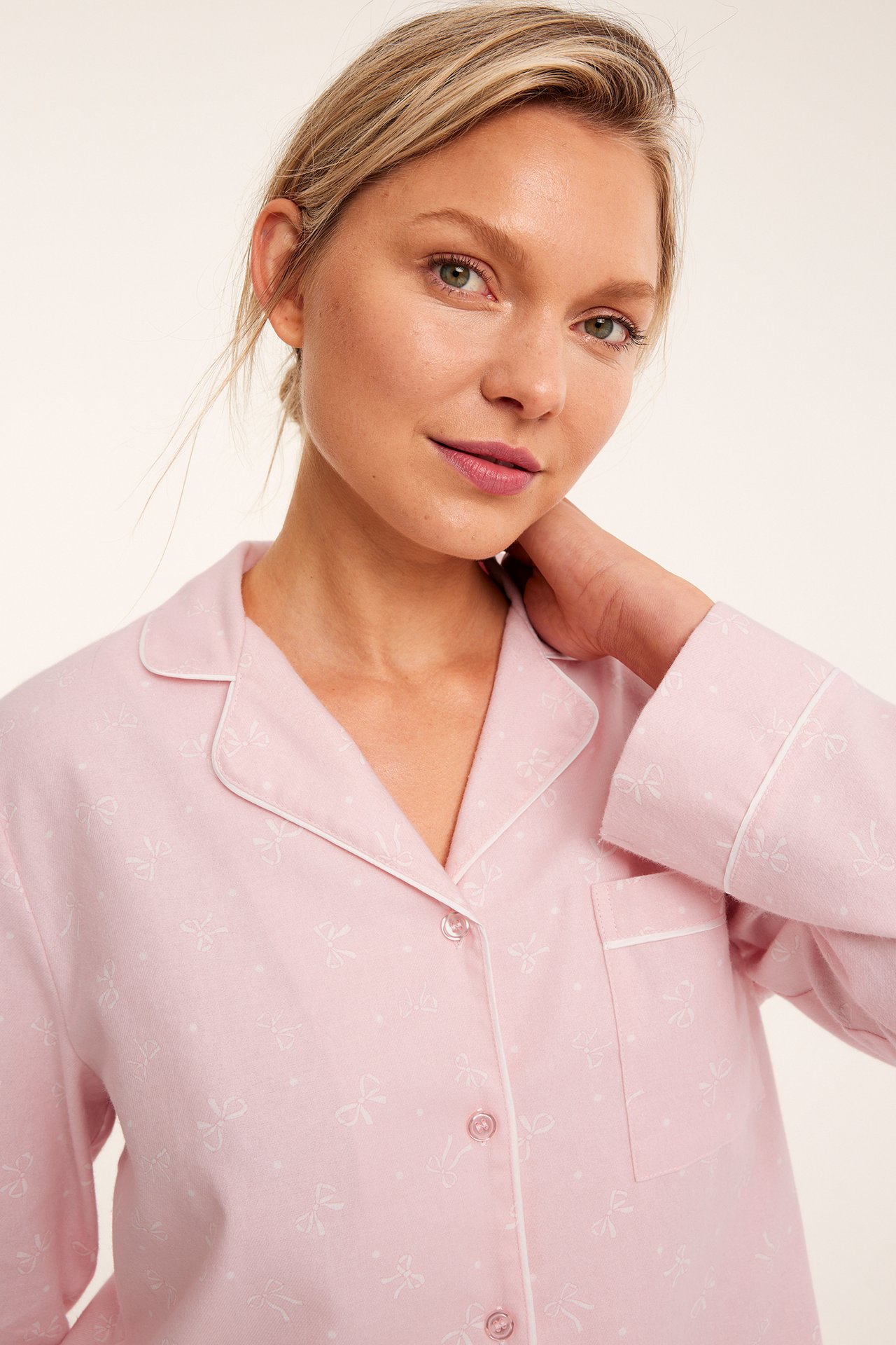 Mønstret flanellpyjamas - Rosa - 180cm / Storlek: S - 3