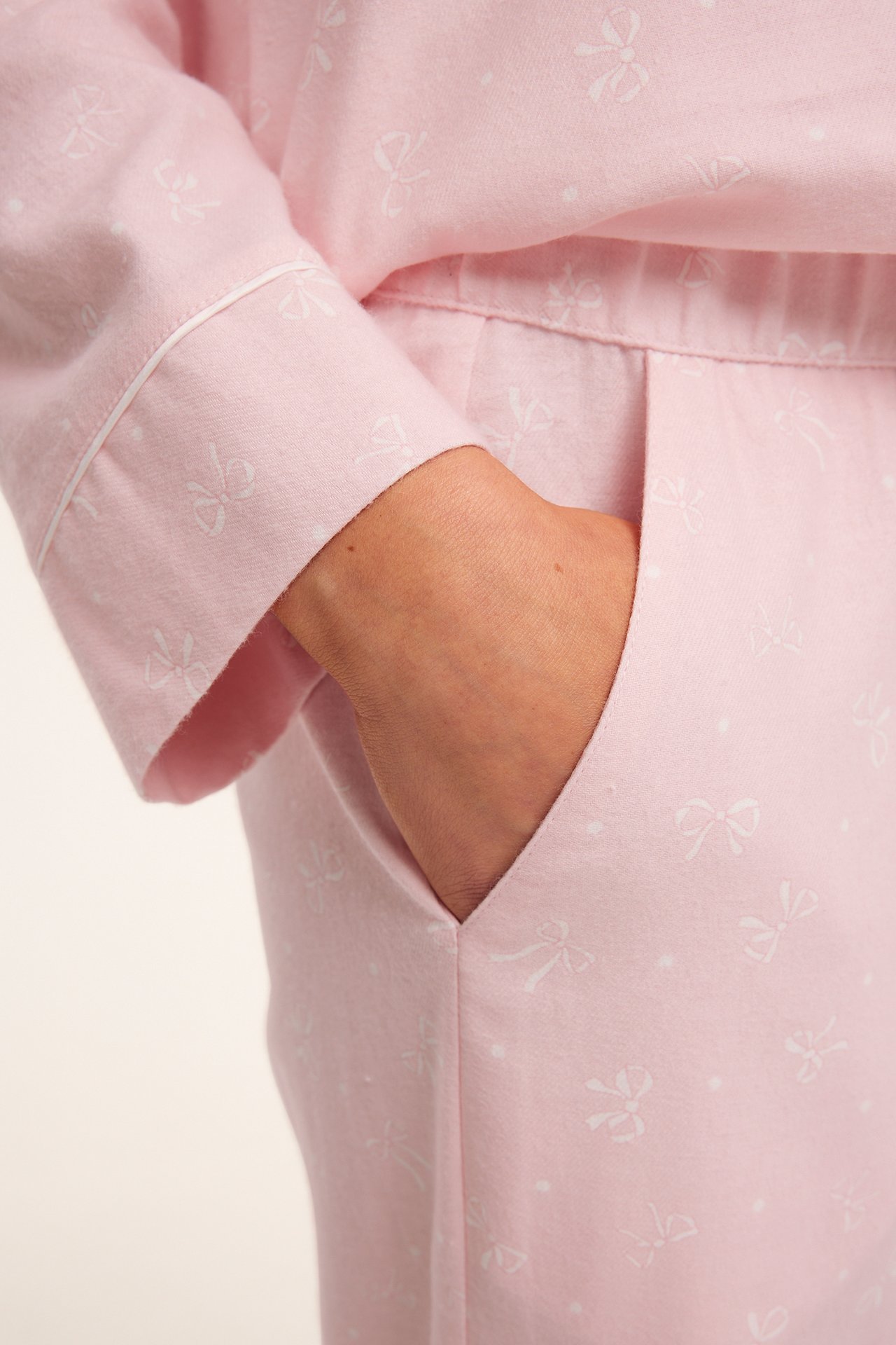 Mønstret flanellpyjamas - Rosa - 5