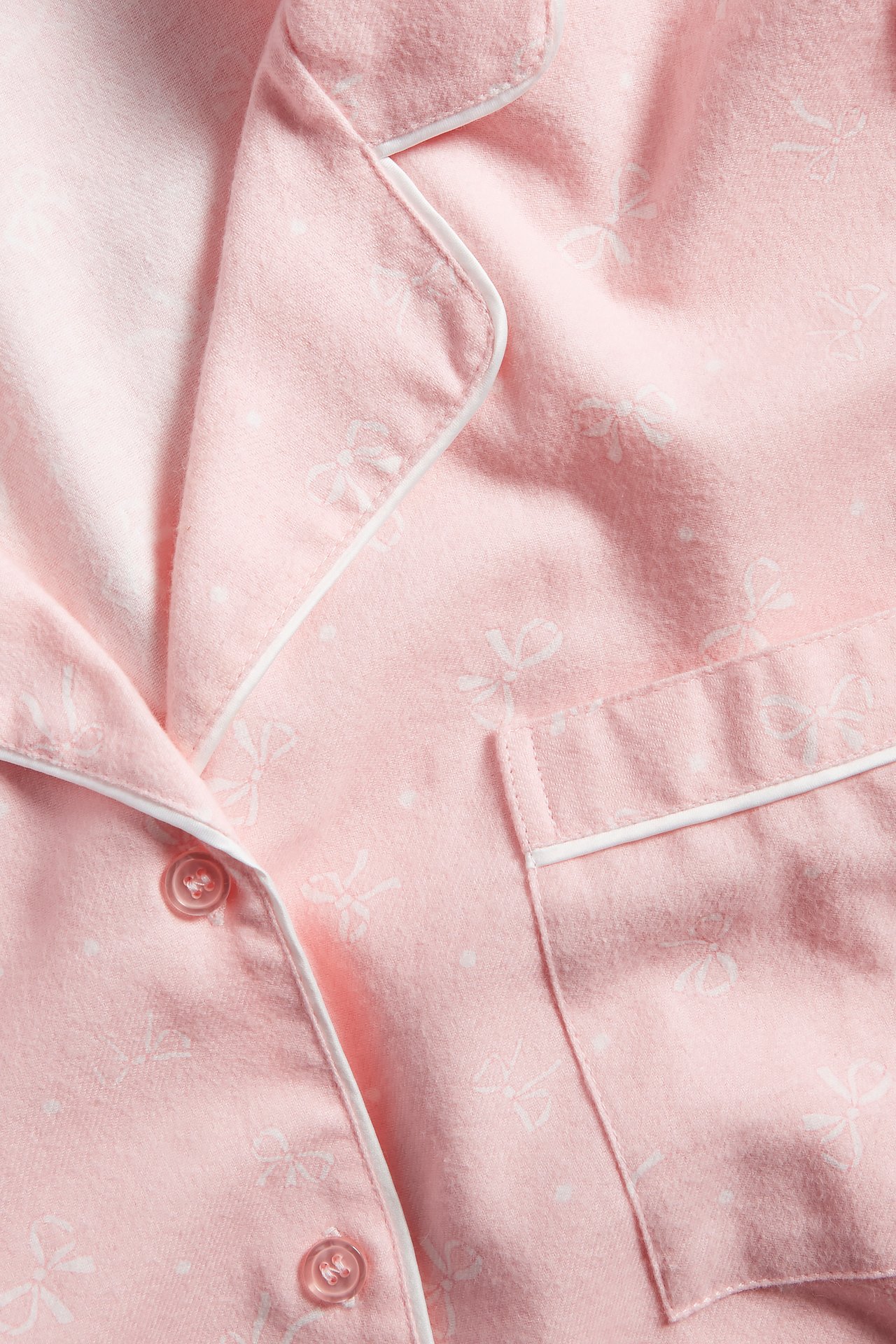 Mønstret flanellpyjamas - Rosa - 7