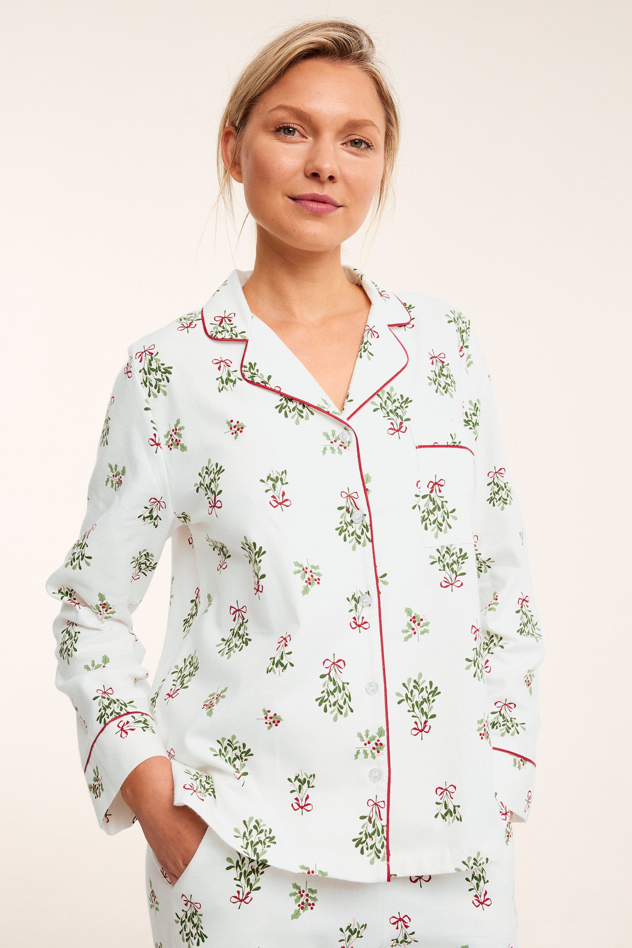 Julpyjamas i flanell - Vit - 180cm / Storlek: S - 2