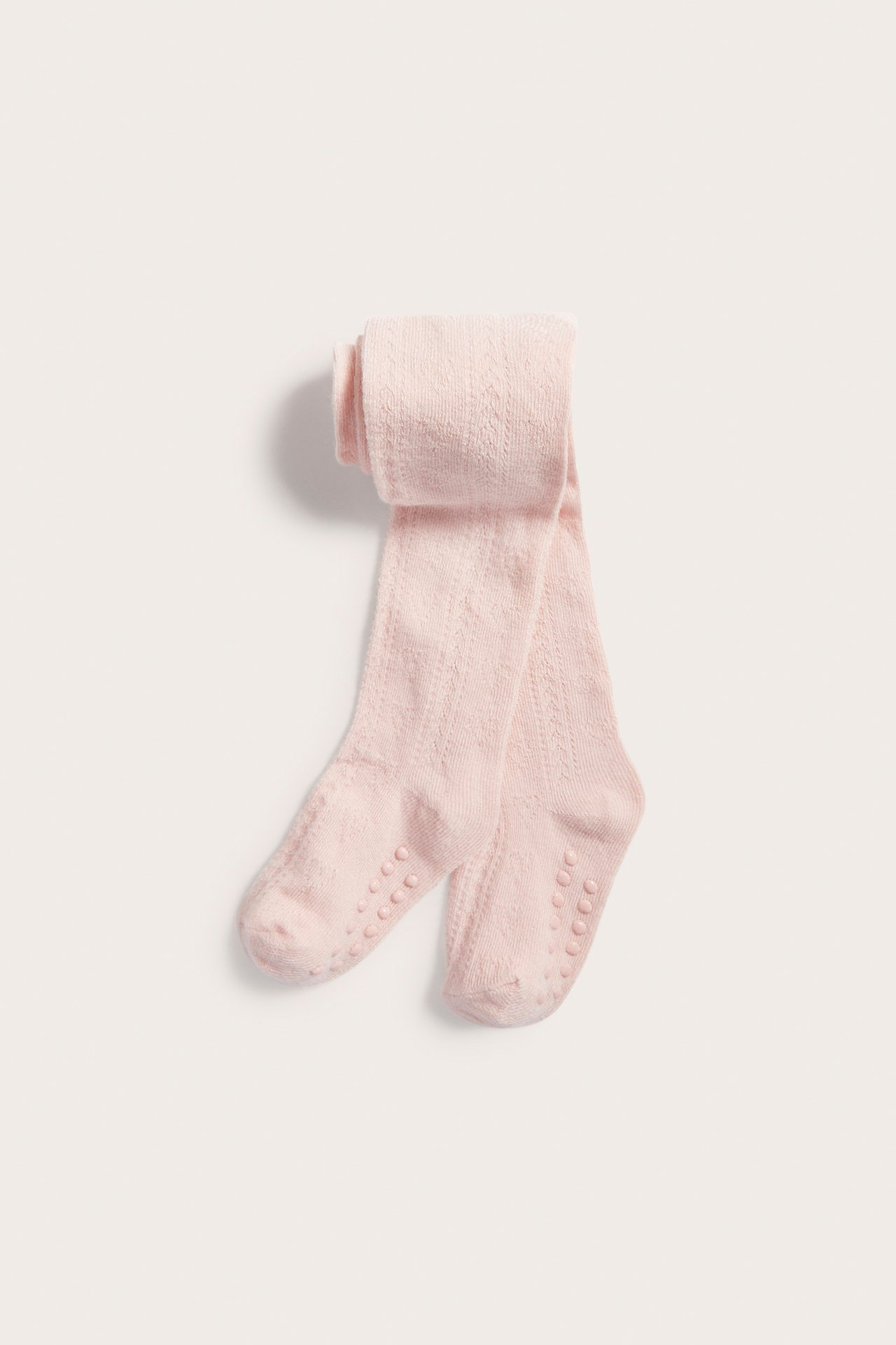 Mönstrade strumpbyxor baby - Ljusrosa - 1