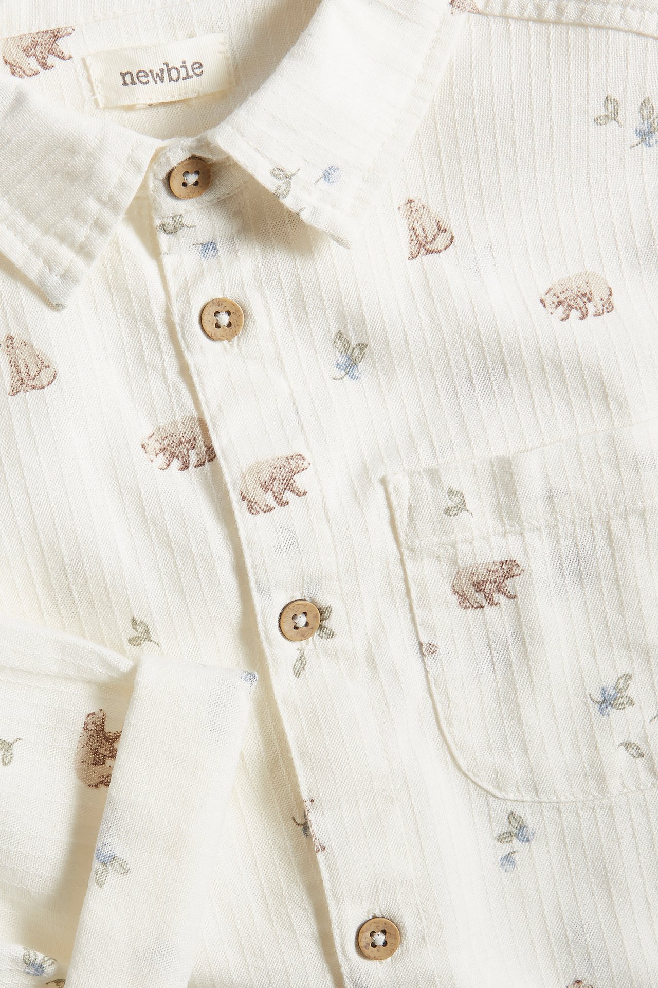 Vävd mönstrad skjorta - Offwhite - 4