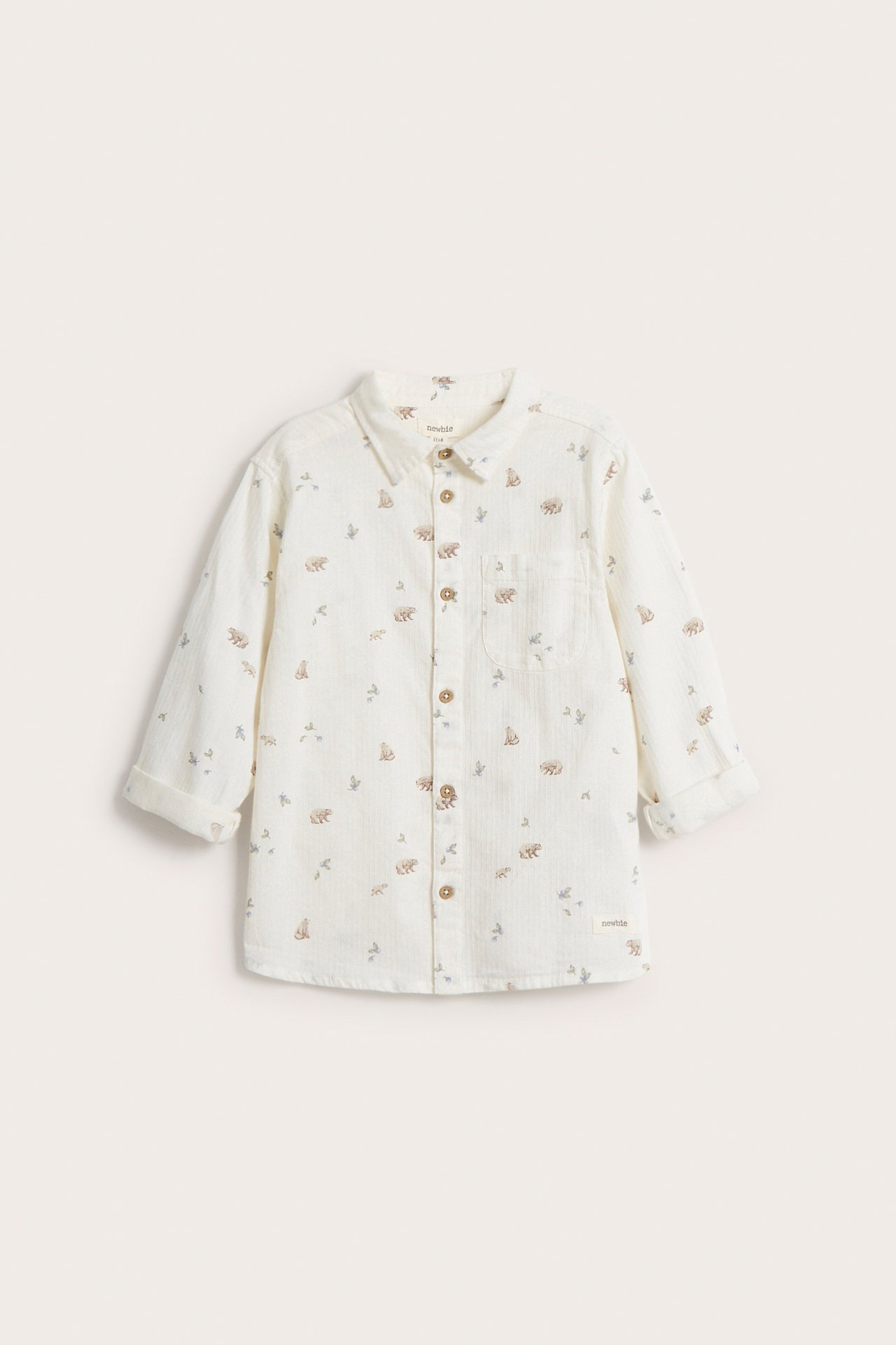 Vävd mönstrad skjorta - Offwhite - 5