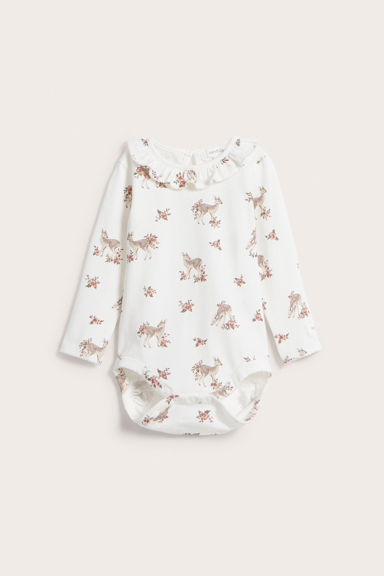 Mønstret body baby - Offwhite - 2