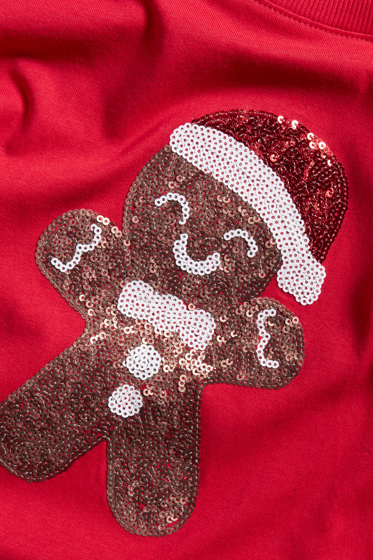 Pitkähihainen t-paita paljeteilla - Punainen - 5