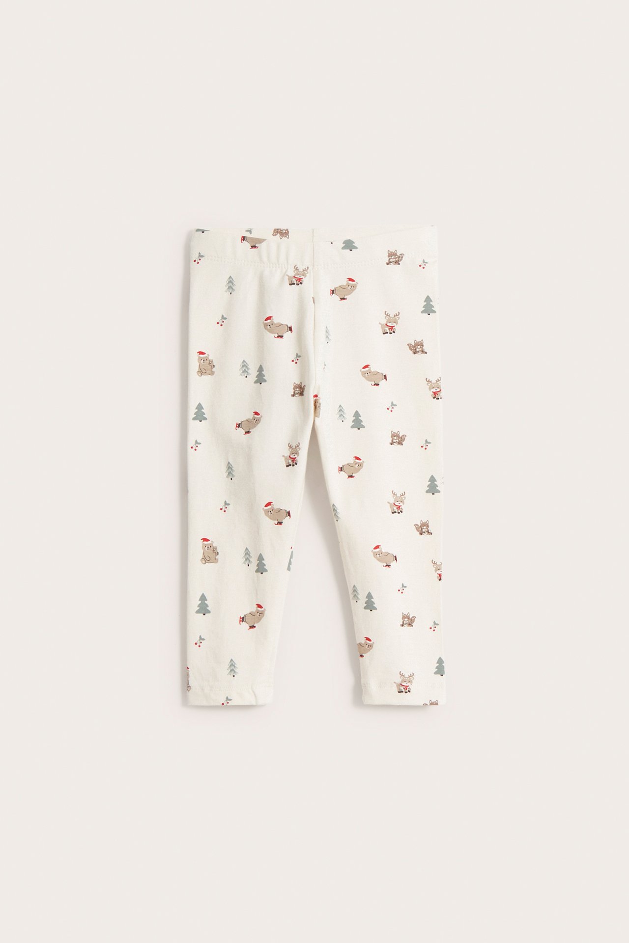 Legginsy z bożonarodzeniowym wzorem - Offwhite - 2