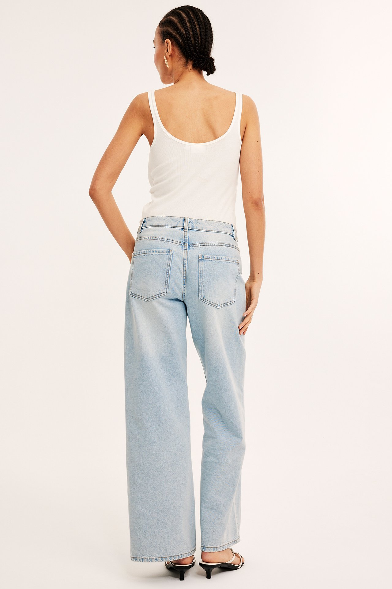 Wide Jeans High Waist - Ljus denim - 10