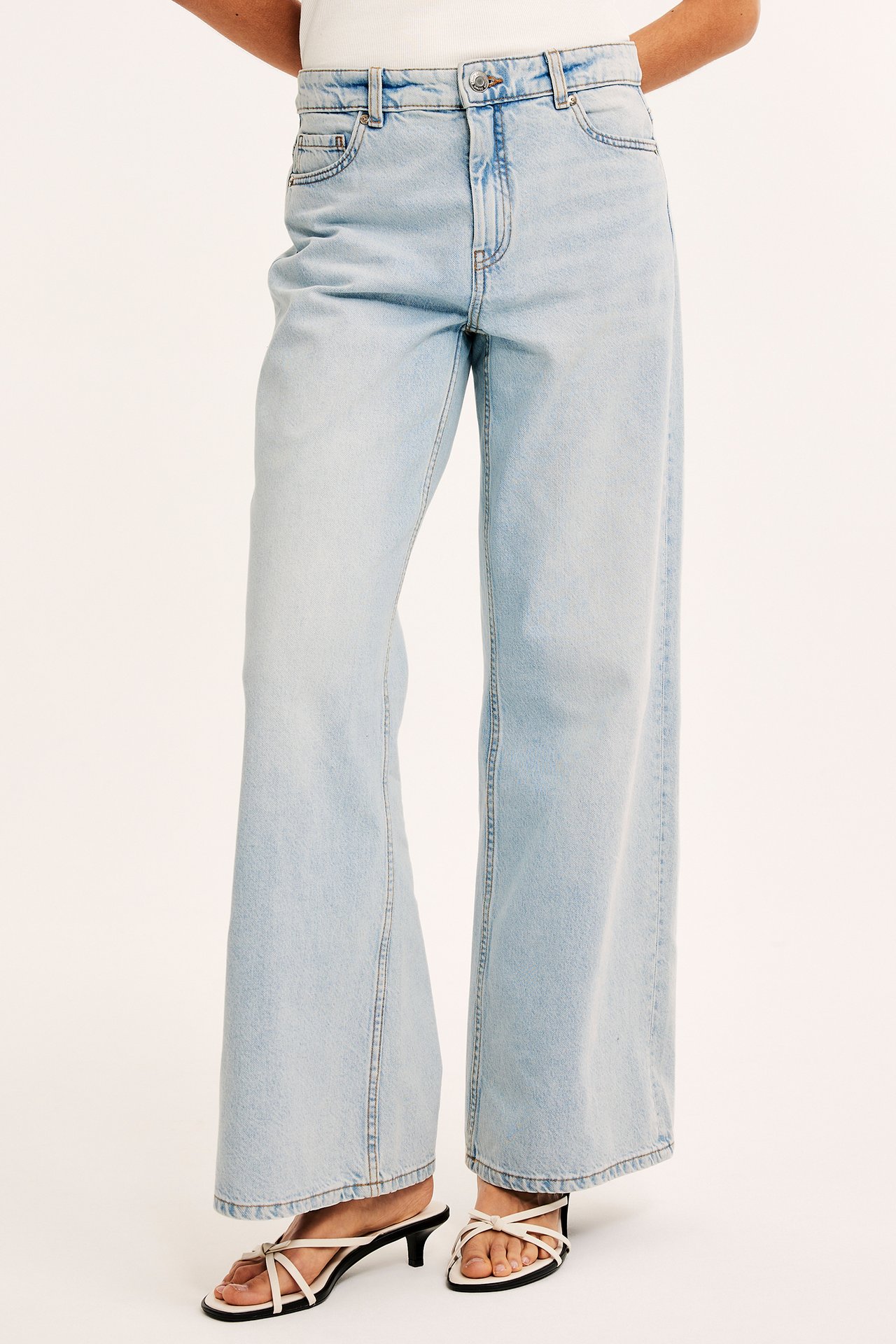 Wide Jeans High Waist - Ljus denim - 174cm / Storlek: 38 - 4