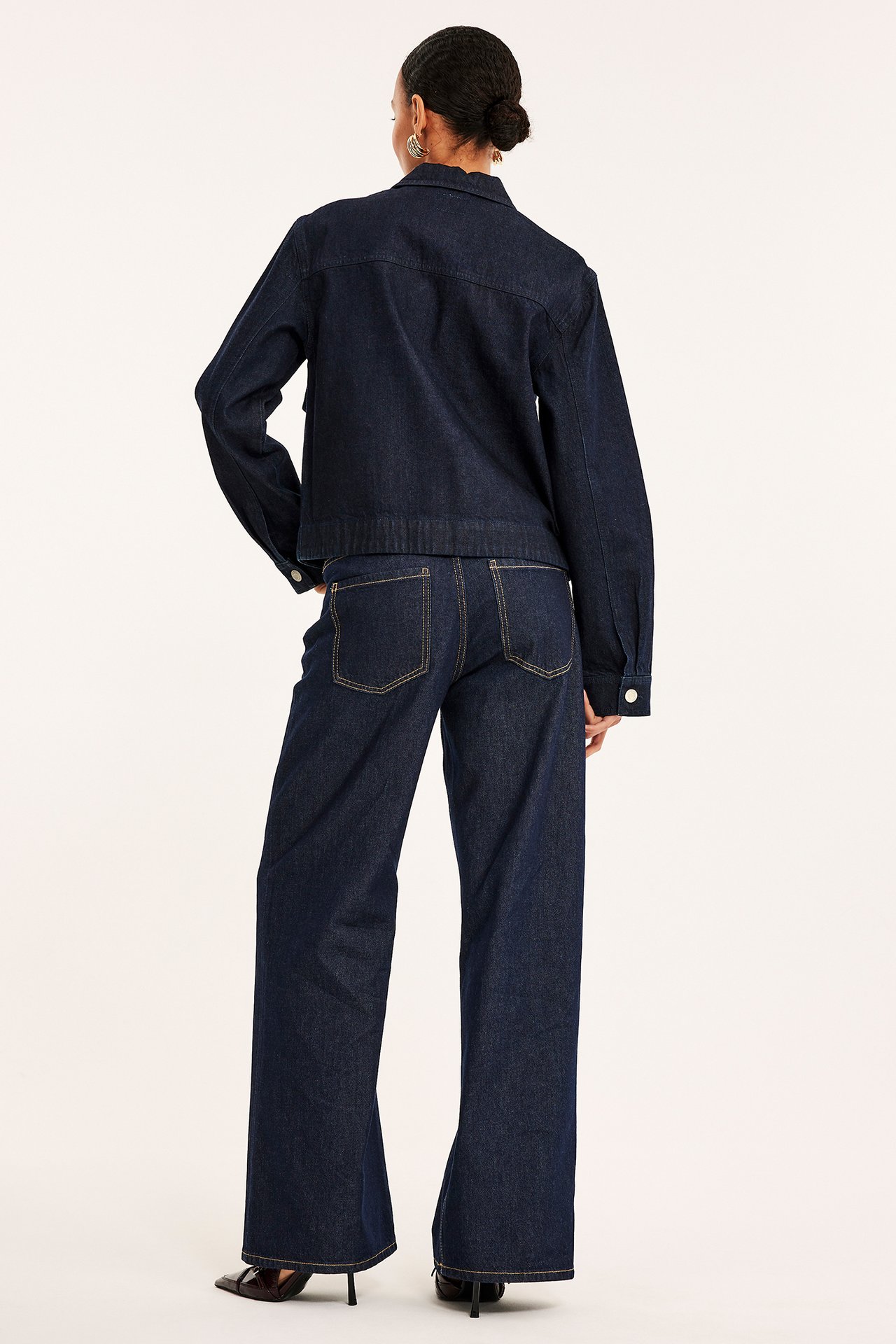 Wide Jeans High Waist - Mørk denim - 174cm / Storlek: 36 - 6