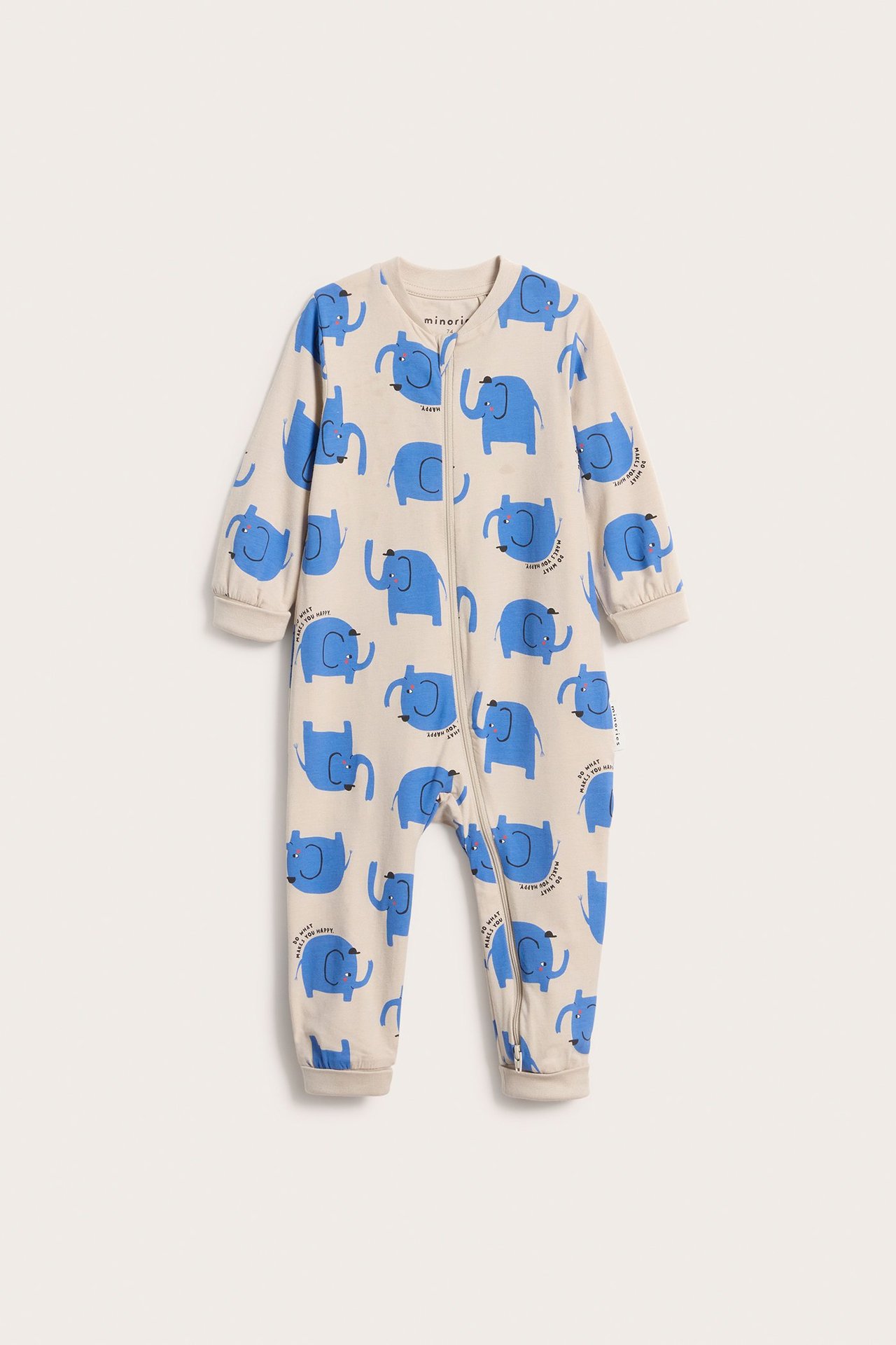 Mönstrad babypyjamas i presentpåse