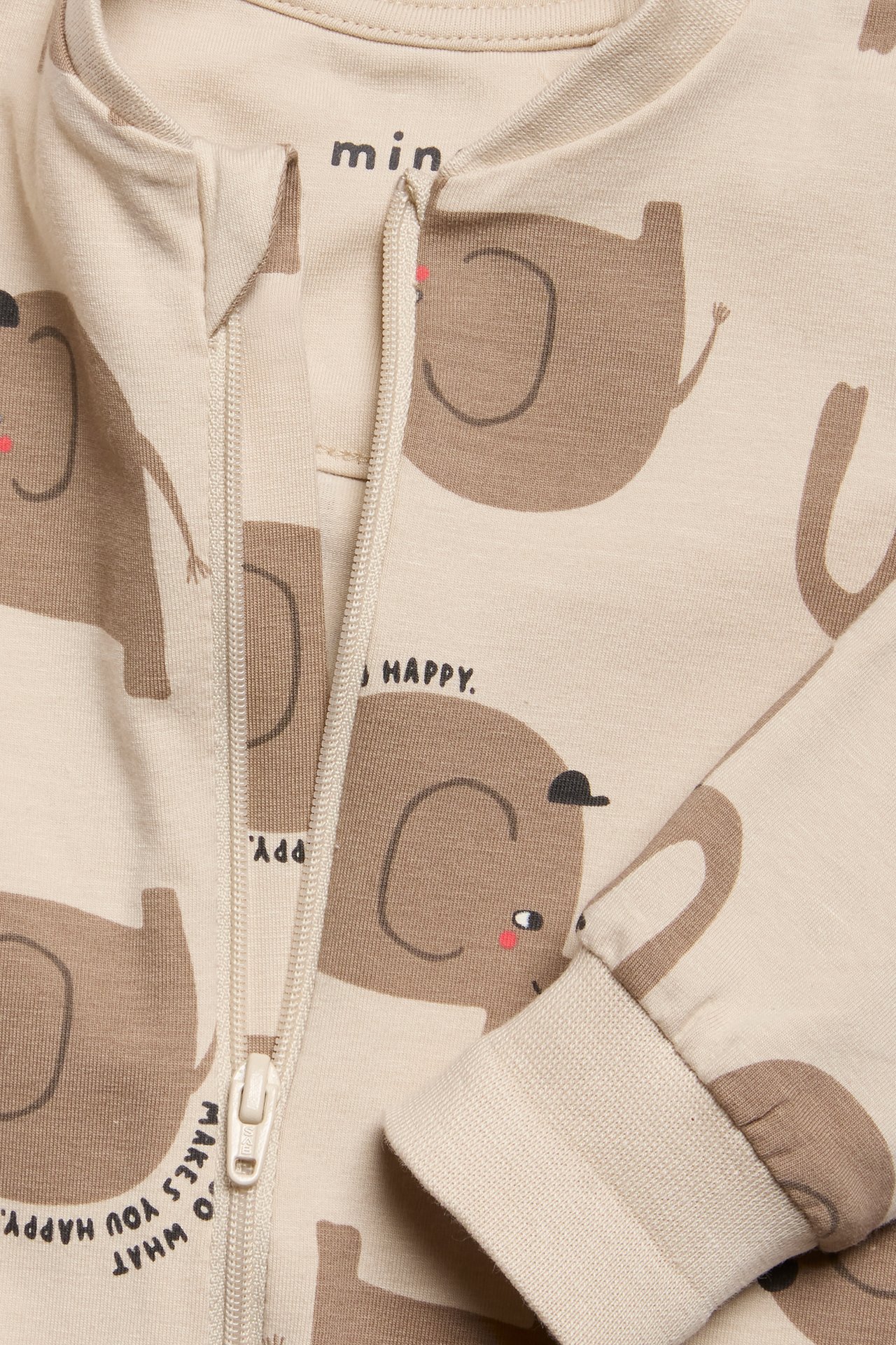 Kuviollinen vauvojen pyjama lahjapussissa - Beige - 2
