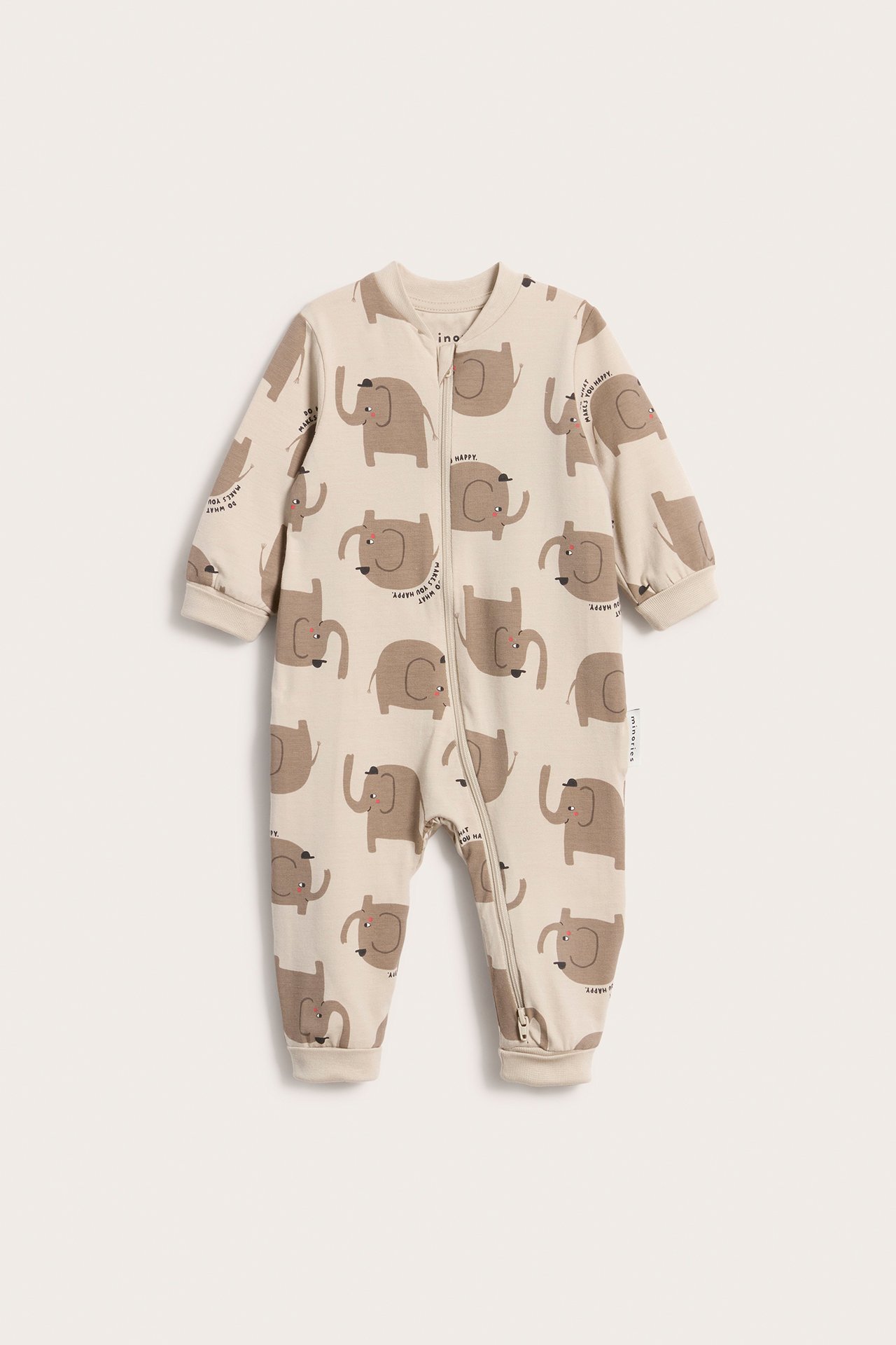 Kuviollinen vauvojen pyjama lahjapussissa - Beige - 3