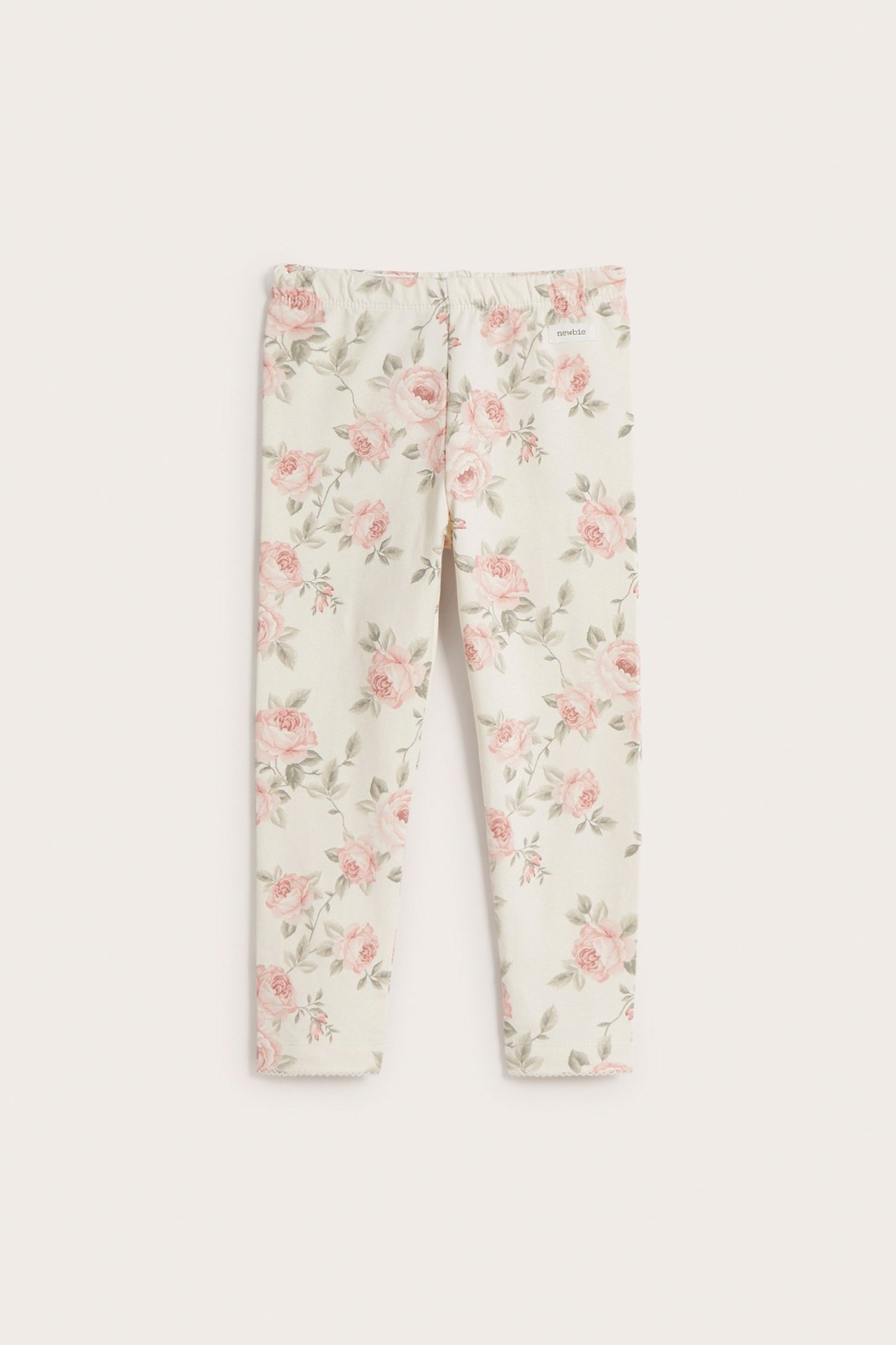 Rosemønstret leggings - Offwhite - 2