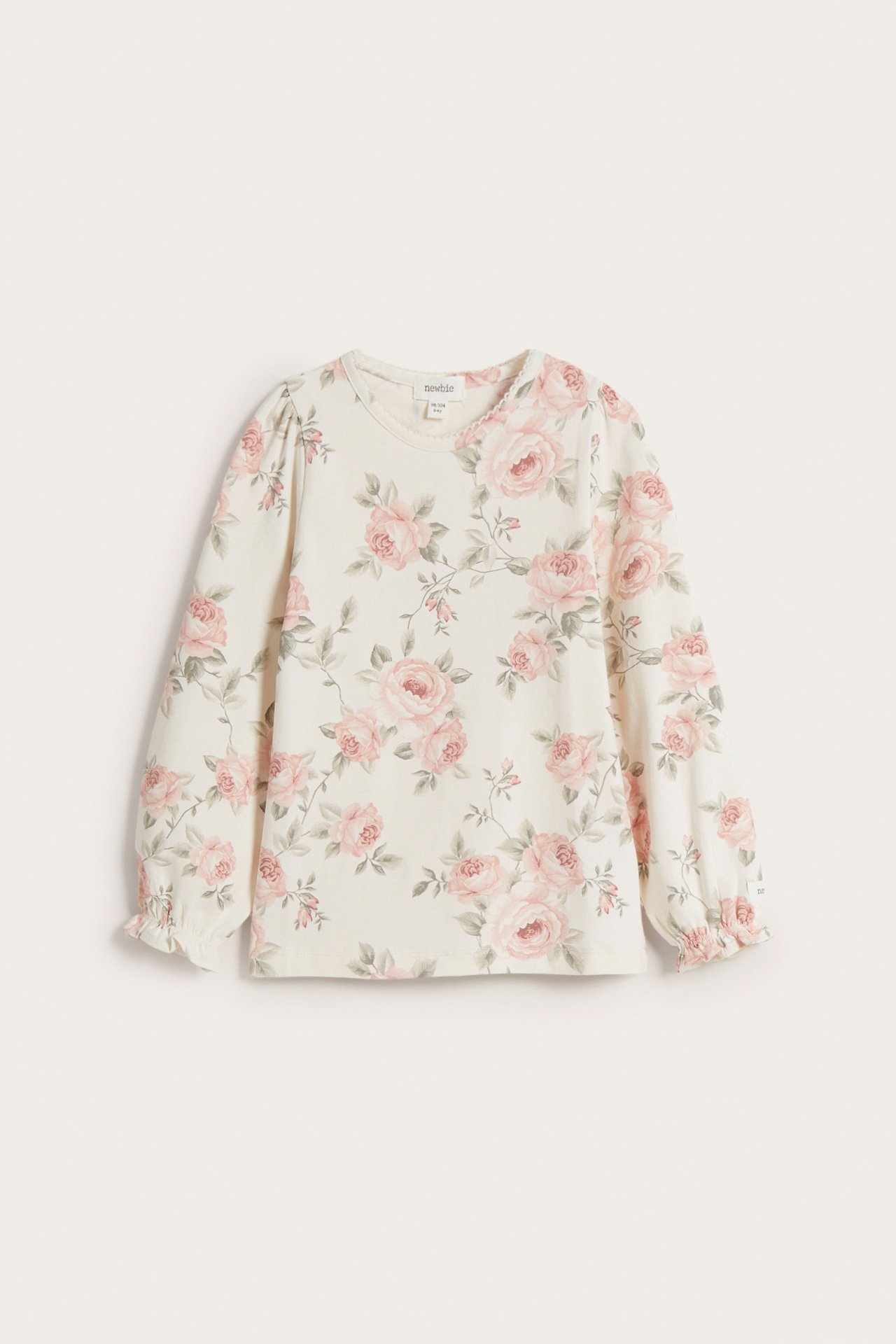 Rosemønstret topp - Offwhite - 1