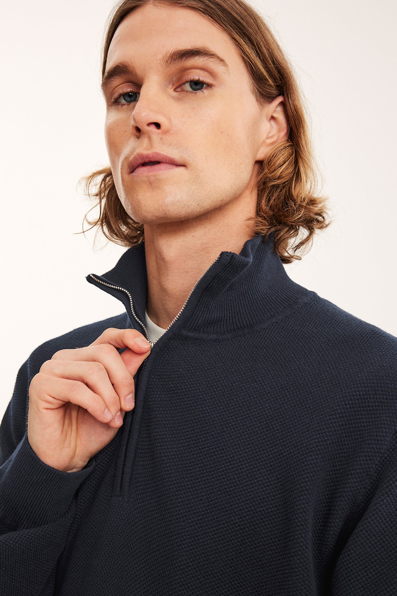 Half-zip-pusero - Tummansininen - 185cm / Storlek: M - 4