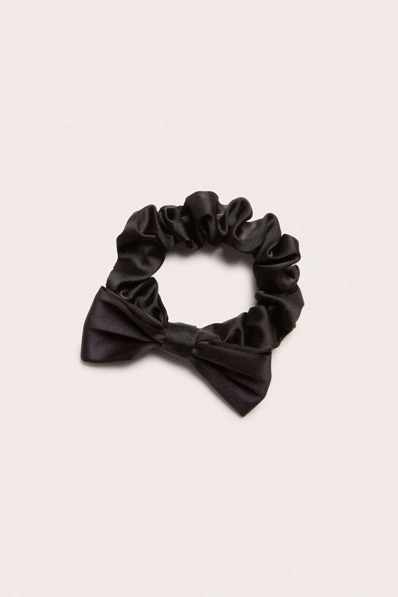 Scrunchie med rosett - Svart - 1