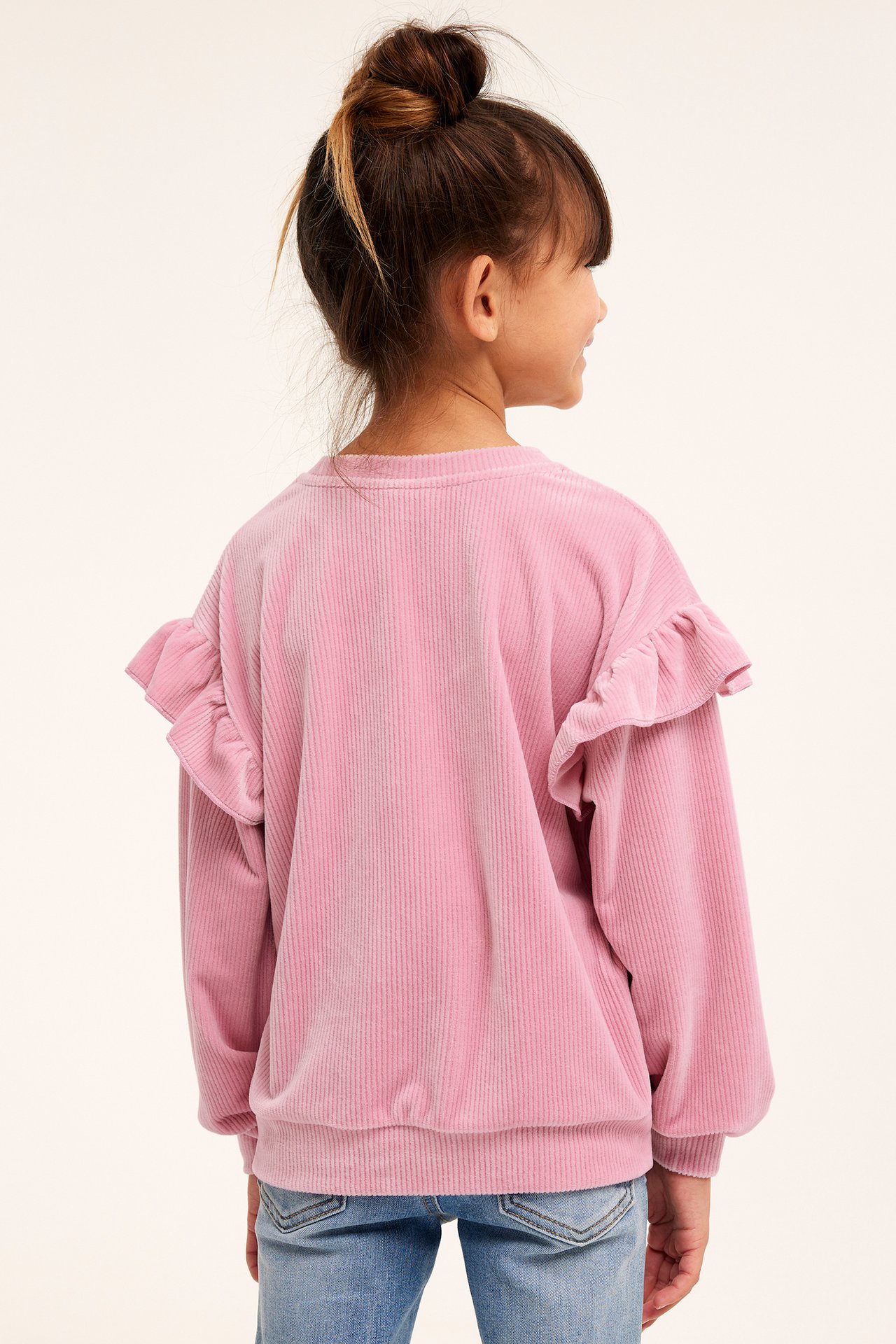 Veluuricollegepaita röyhelöillä - Pinkki - 4