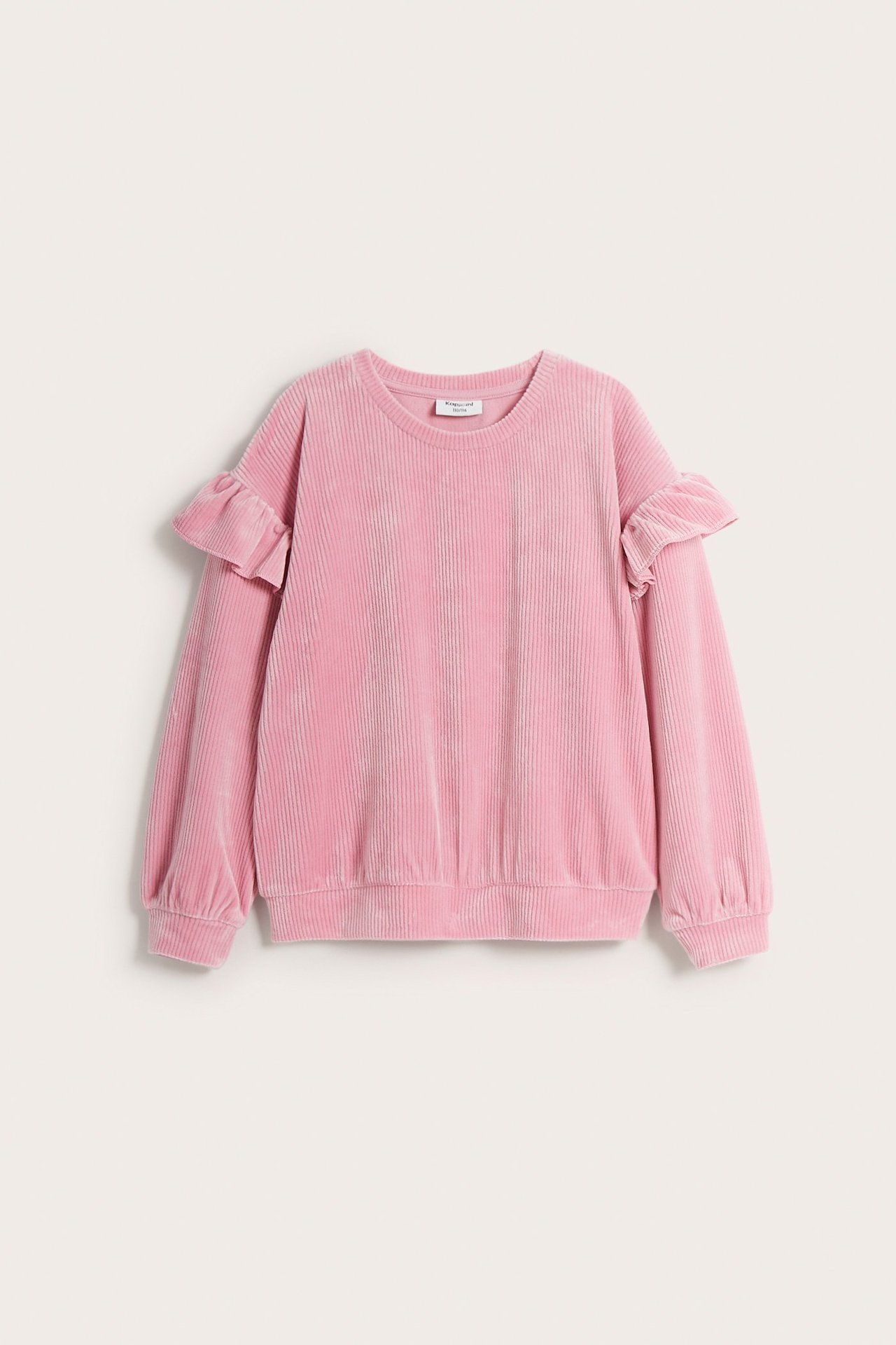 Velour sweatshirt med volanger