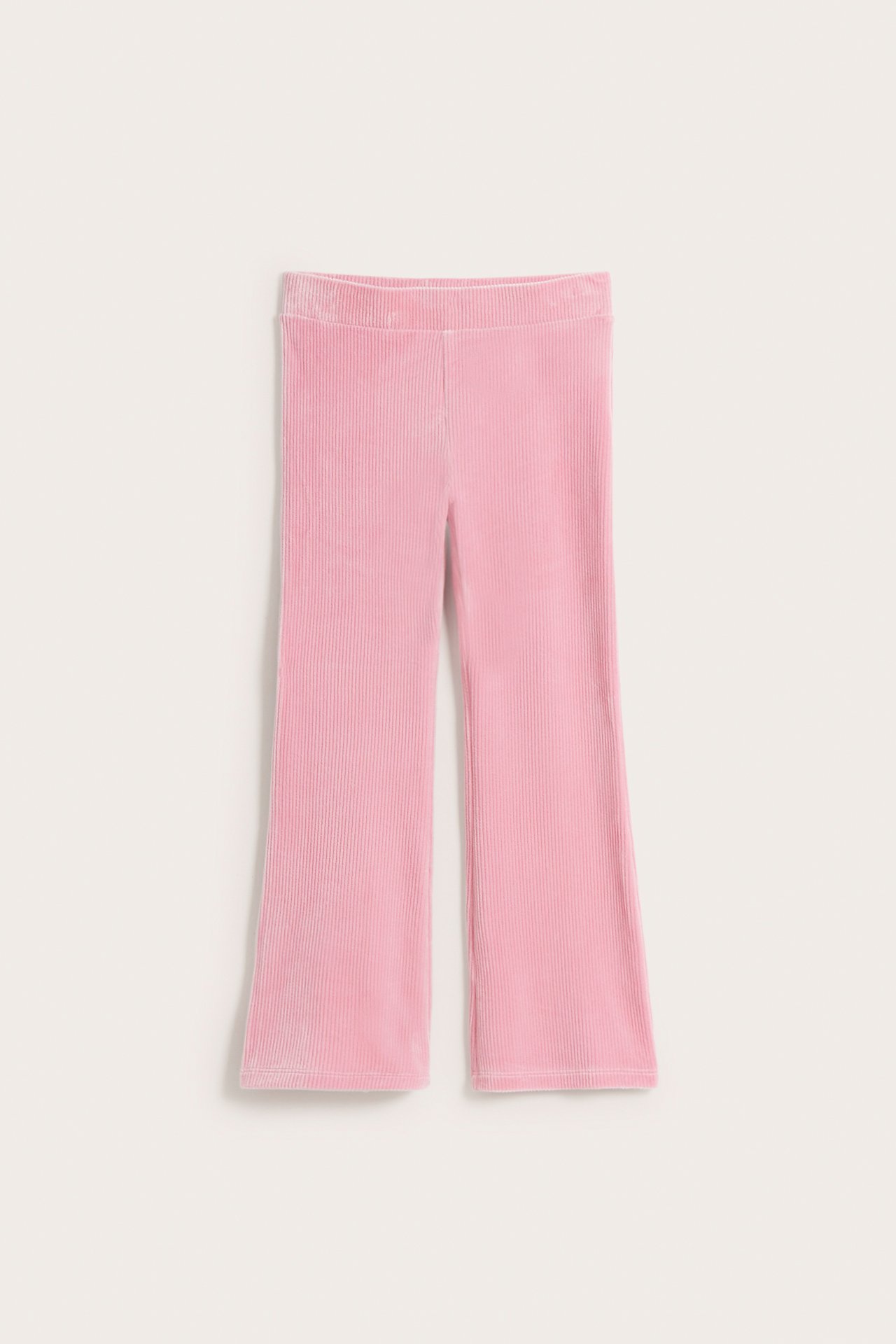 Ribatut levenevät veluurileggingsit - Pinkki - 5
