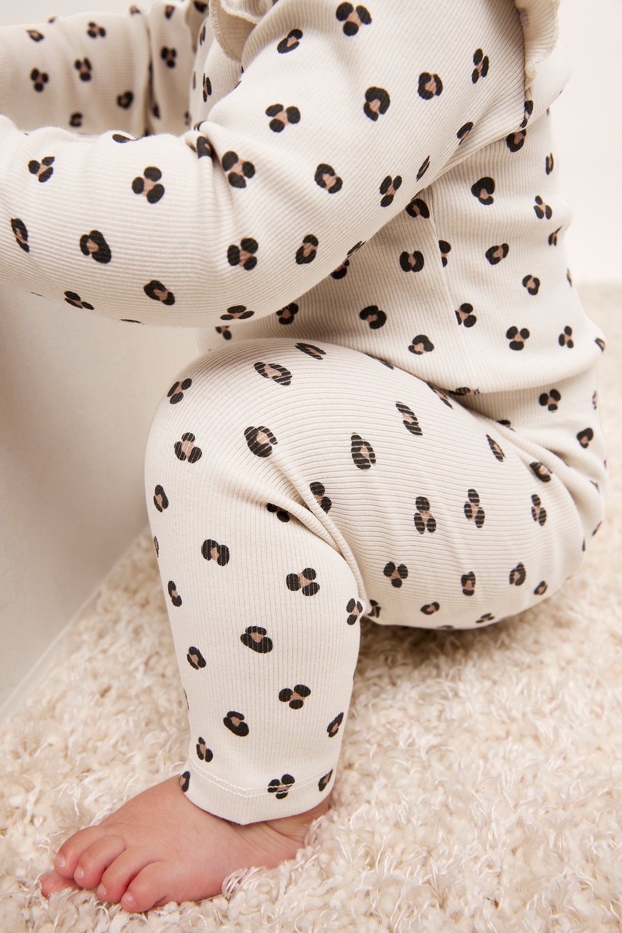 Legginsy we wzory, dla niemowląt - Beżowy - 1