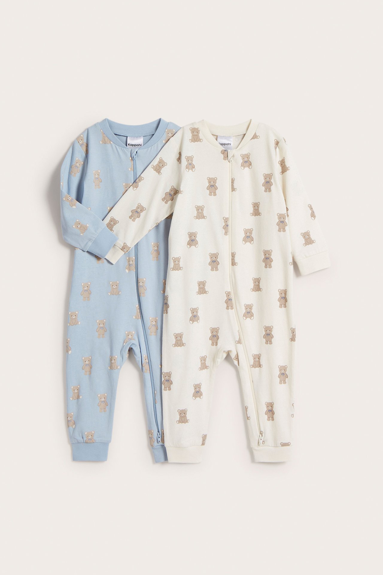 Långärmad pyjamas 2-pack - Offwhite - 2