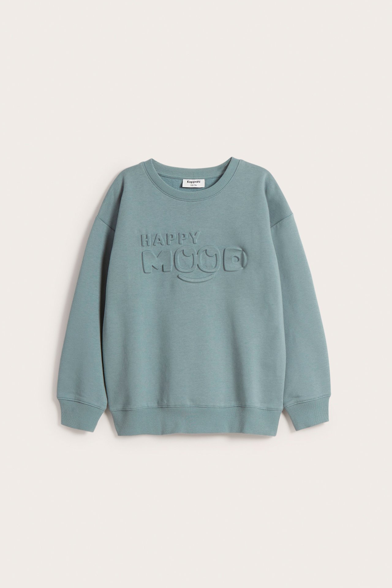 Sweatshirt med präglat texttryck - Mörkturkos - 6