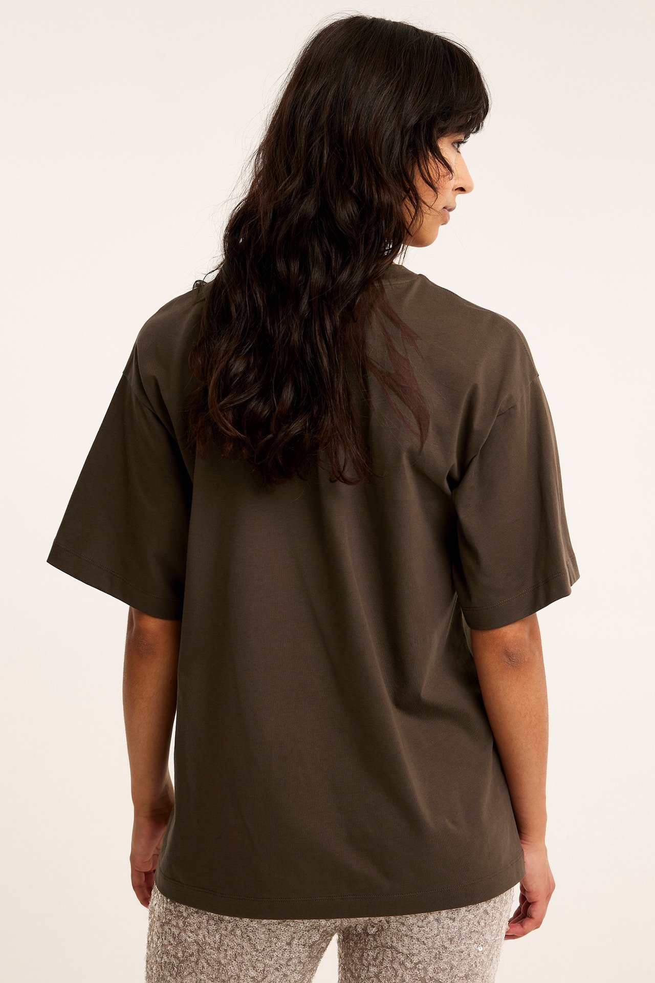 Oversized T-shirt - Mörkbrun - 180cm / Storlek: S - 4