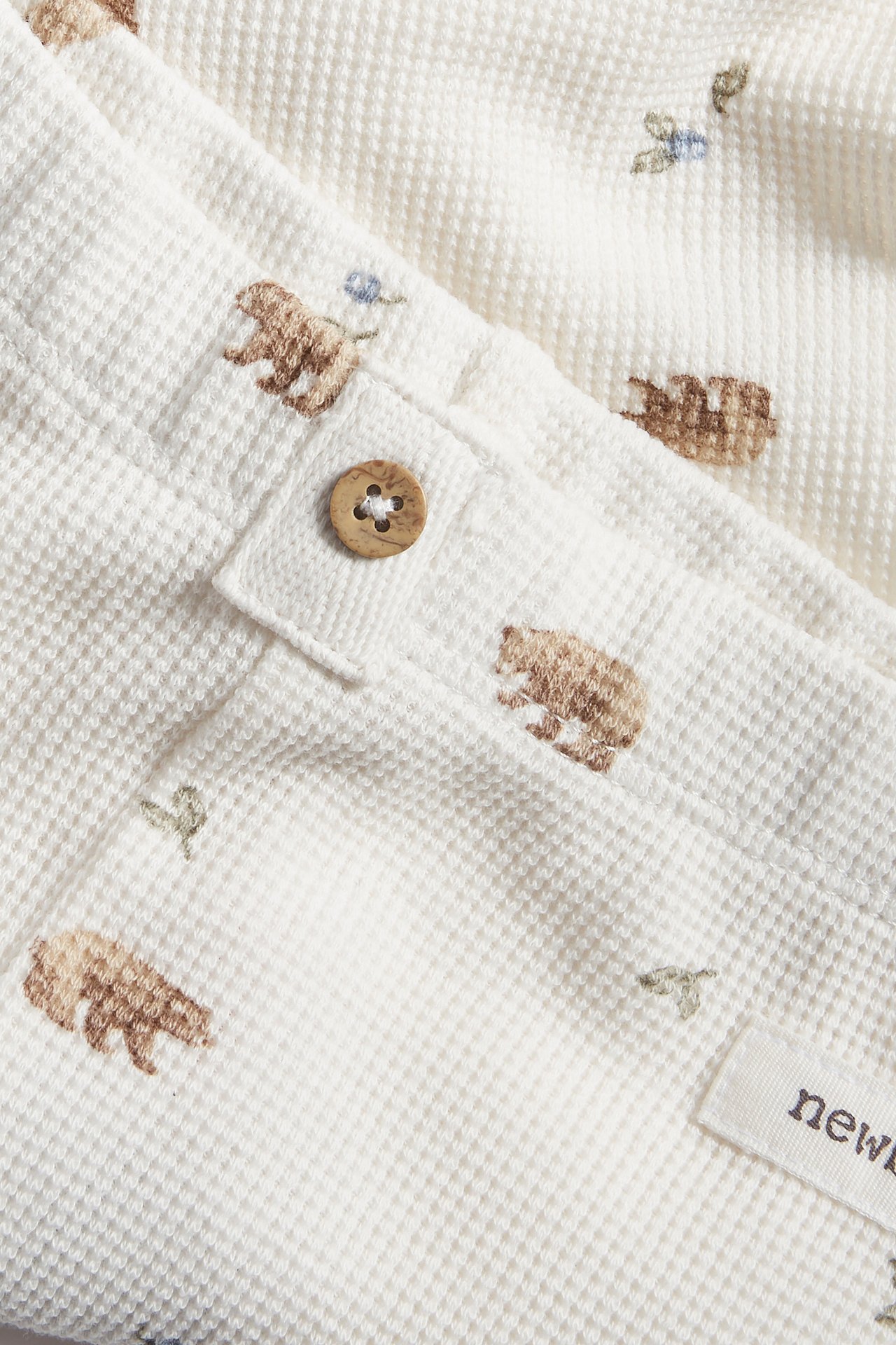 Legginsy o strukturze wafla - Offwhite - 1