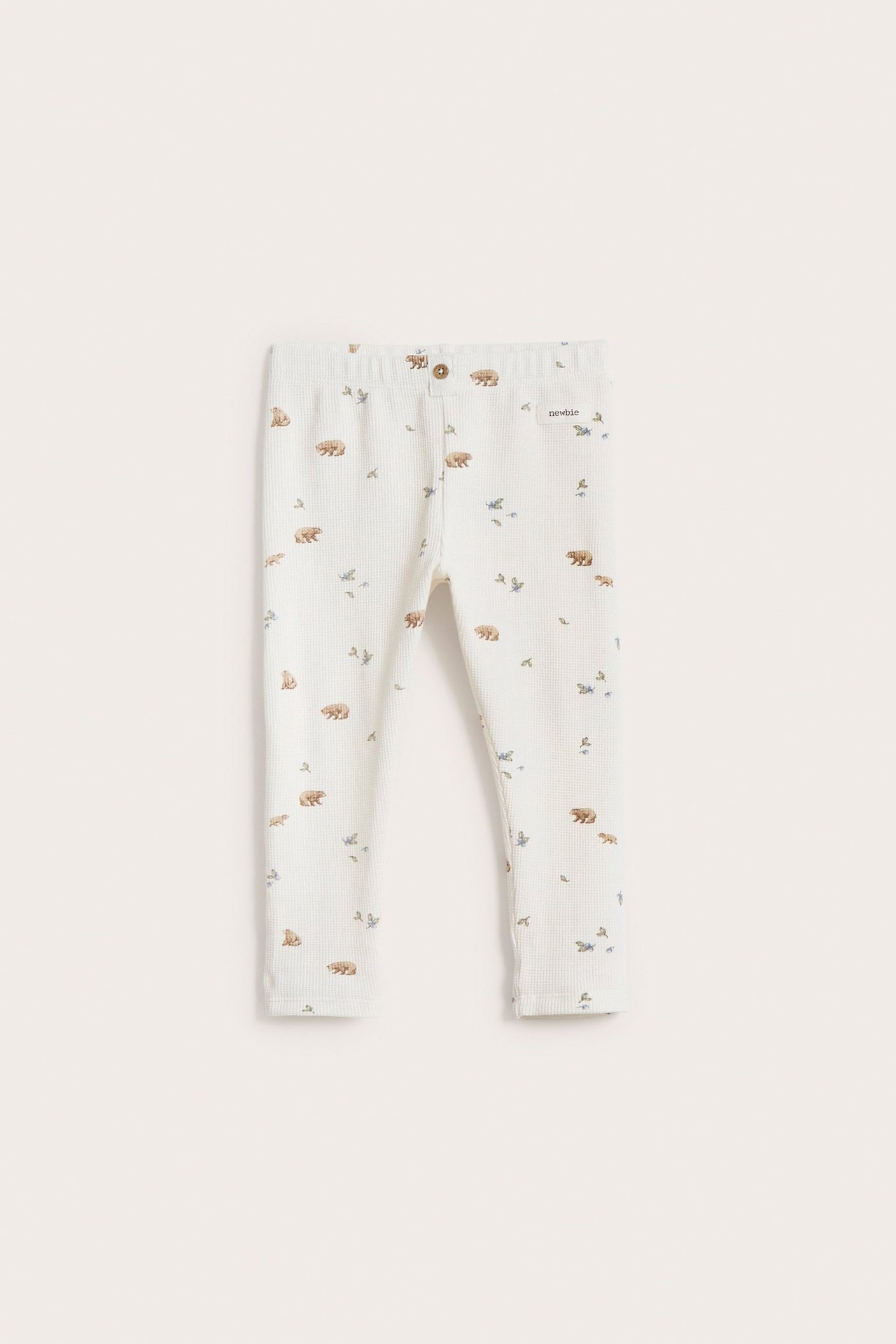 Leggings med vaffelstruktur - Offwhite - 1