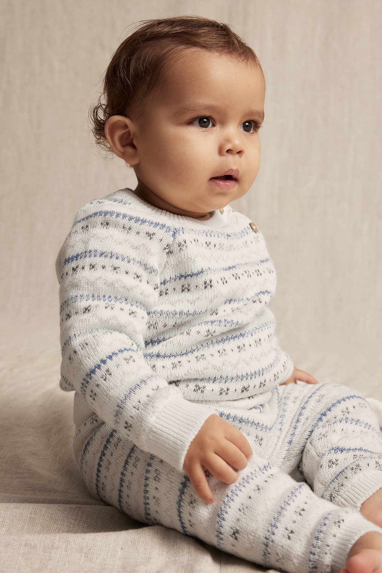Legginsy z żakardowej dzianiny - Offwhite - 3