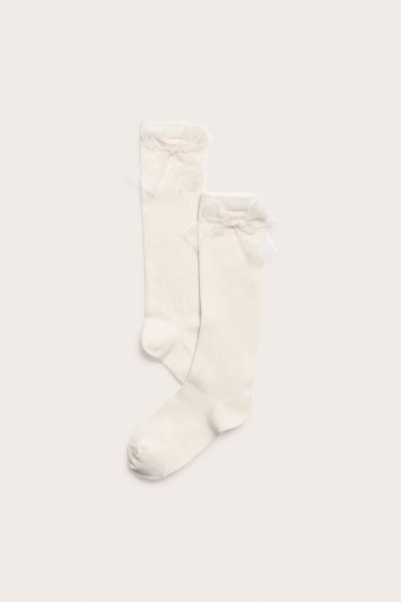 Strumpor med rosett - Offwhite - 1