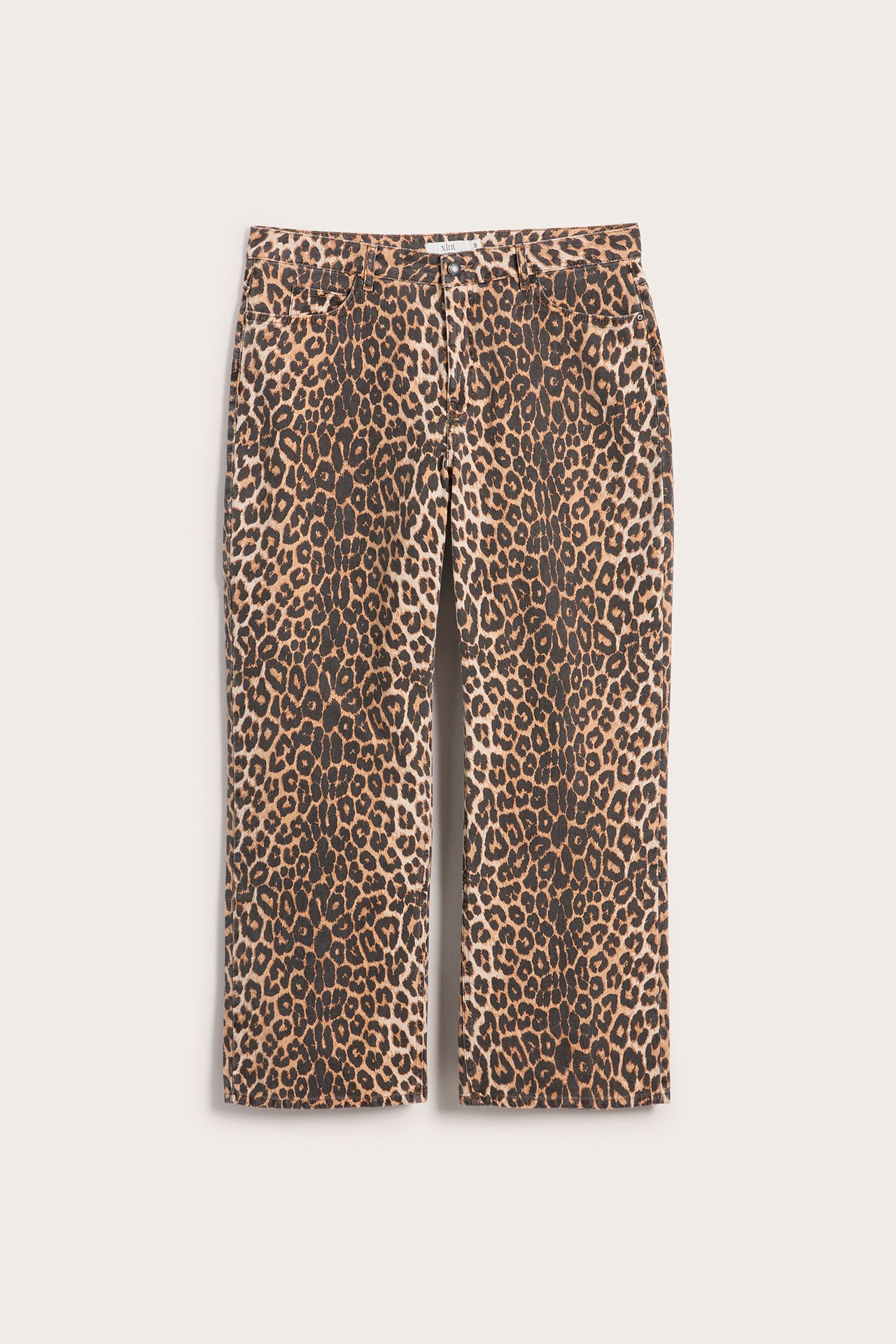 Vide bukser med leopardmønster - Beige - 6