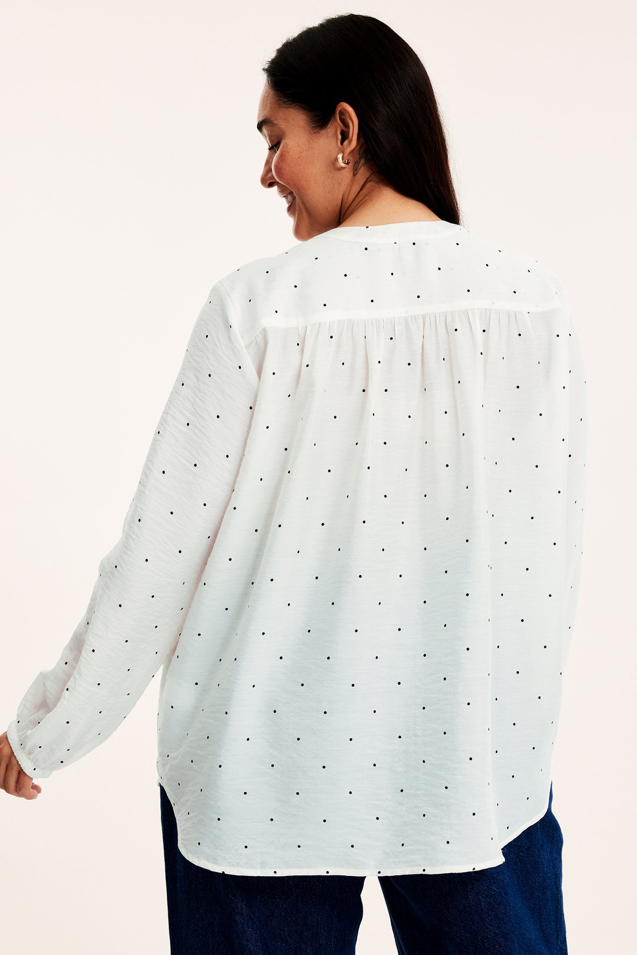 Mønstret bluse - Offwhite - 173cm / Storlek: XL - 6