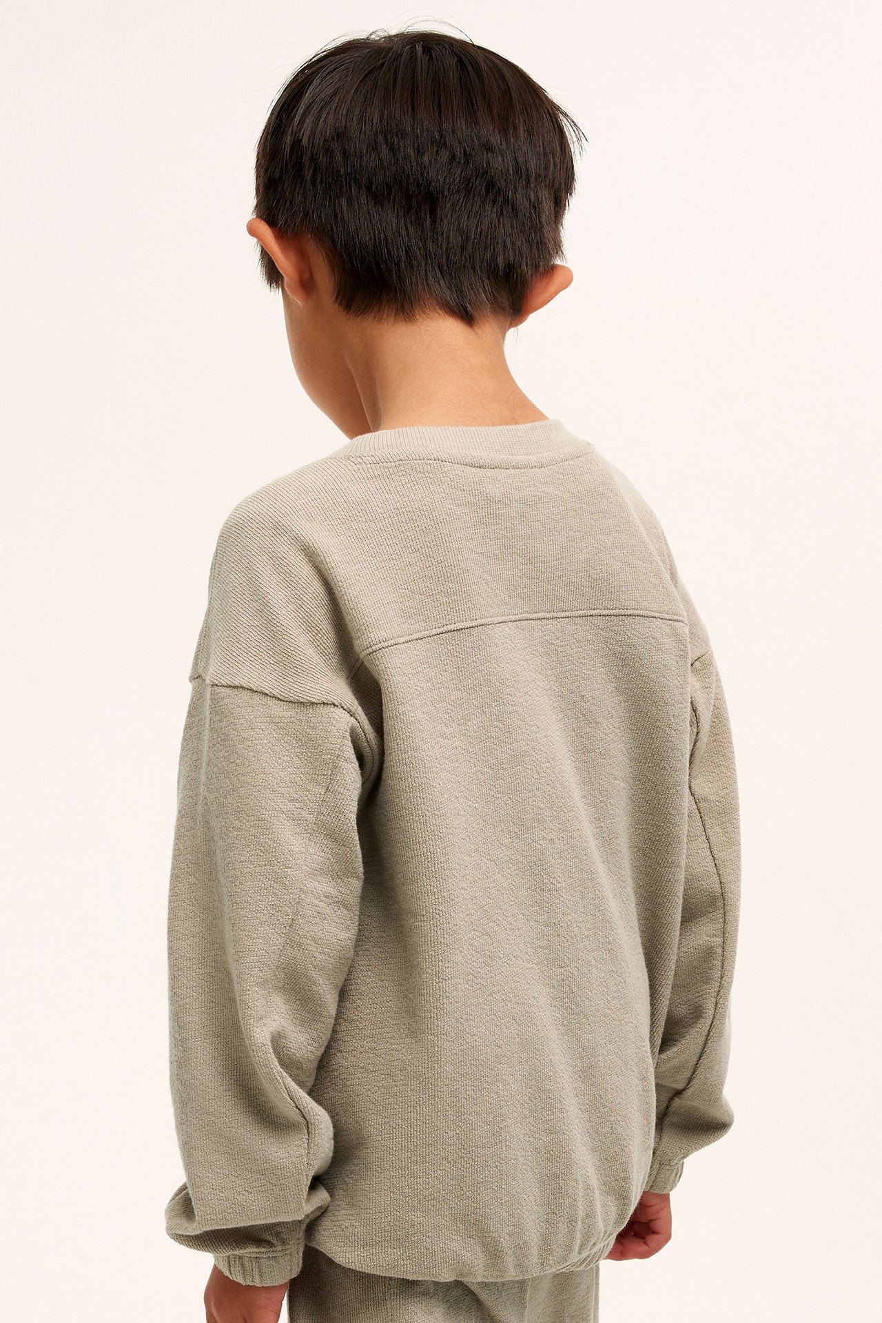 Tekstuuripintainen collegepaita - Beige - 5