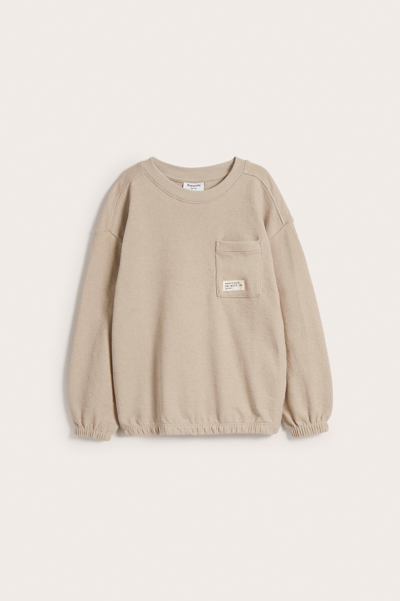 Tekstuuripintainen collegepaita - Beige - 7