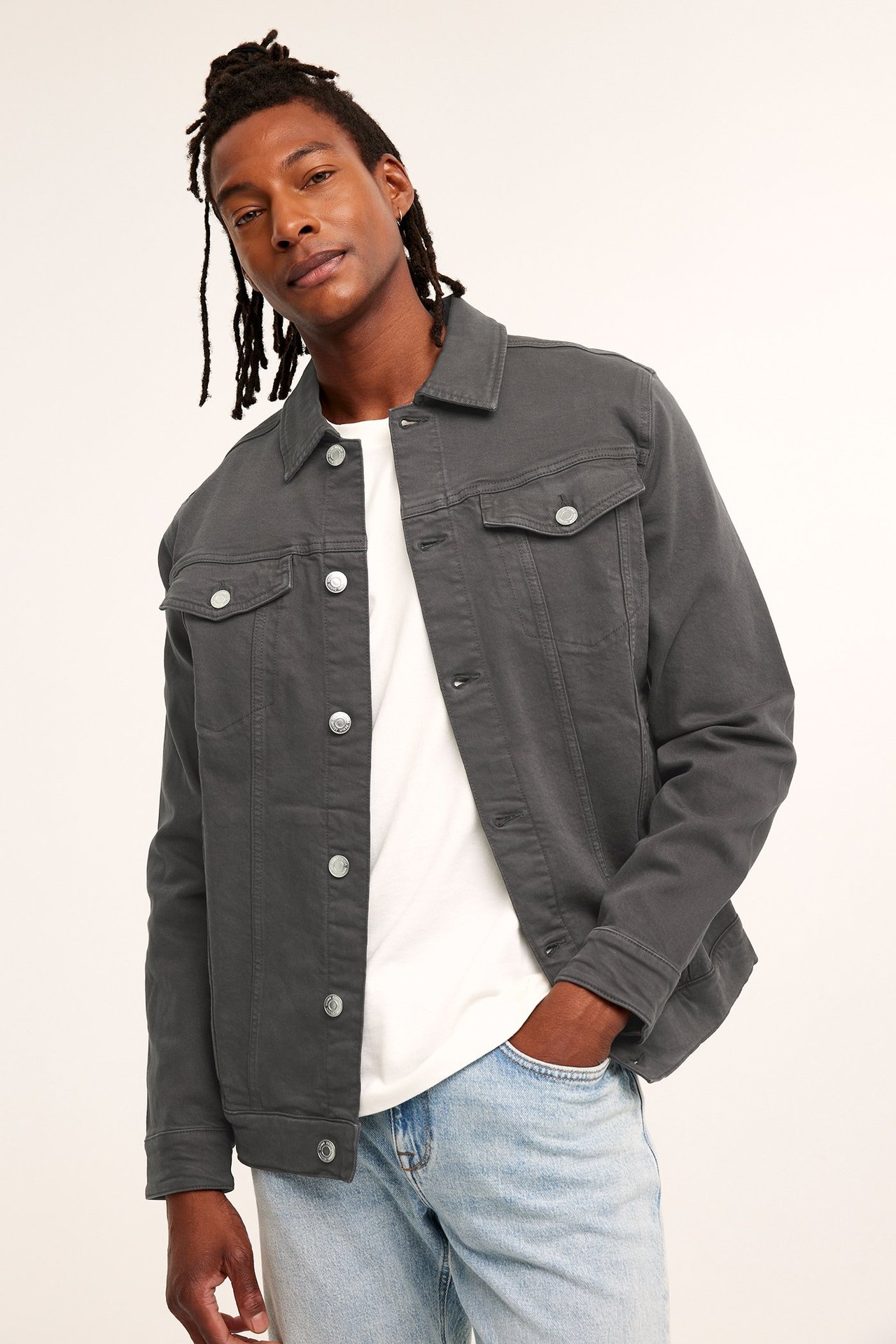 Jeansjacka - Svart - 186cm / Storlek: M - 5