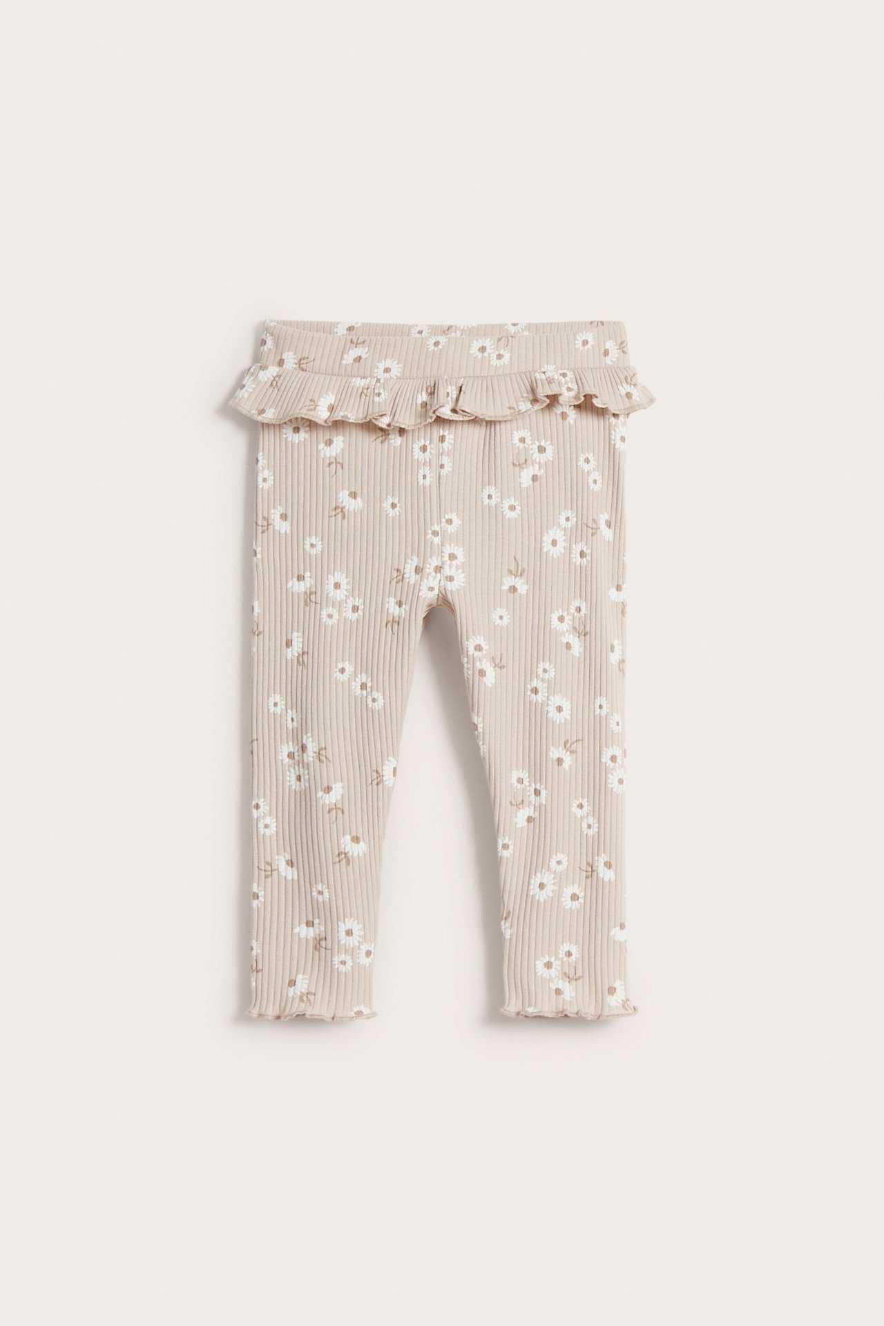 Ribatut leggingsit - Beige - 2