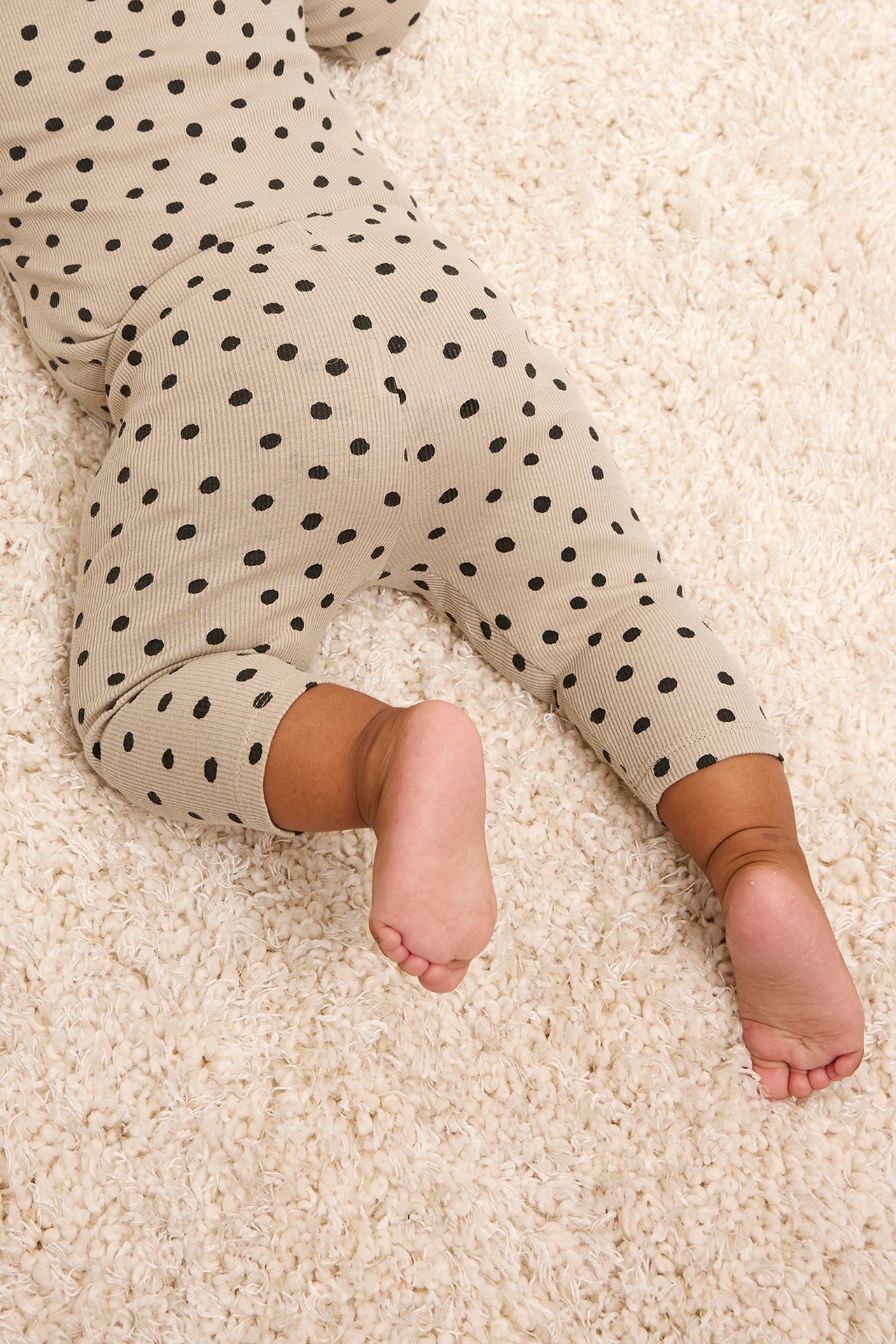 Ribatut leggingsit - Beige - 3
