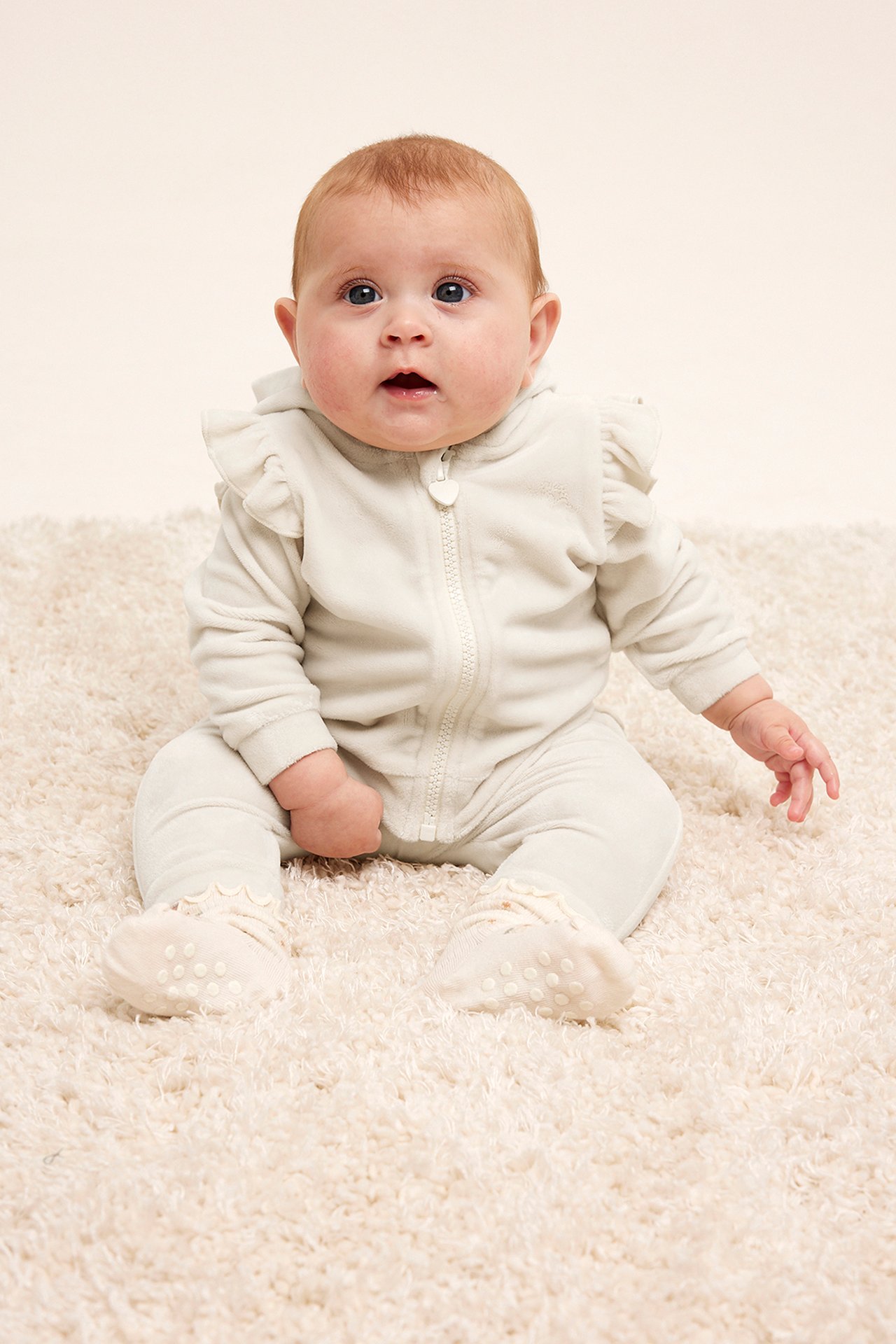 Kosebukse i velur baby - Lys beige - 3