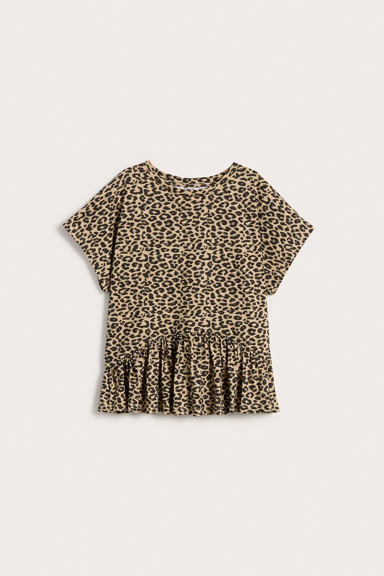 Leopardmönstrad topp - Beige - 8