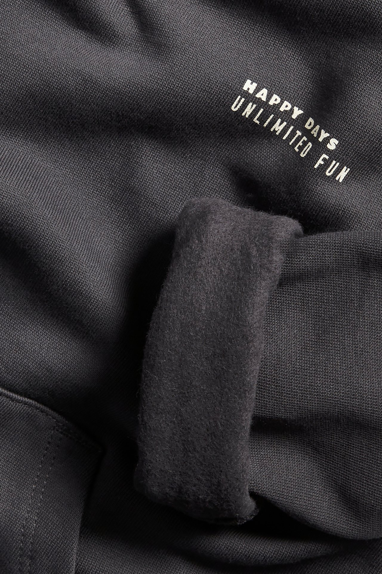 Blockfärgad hoodie - Svart - 5