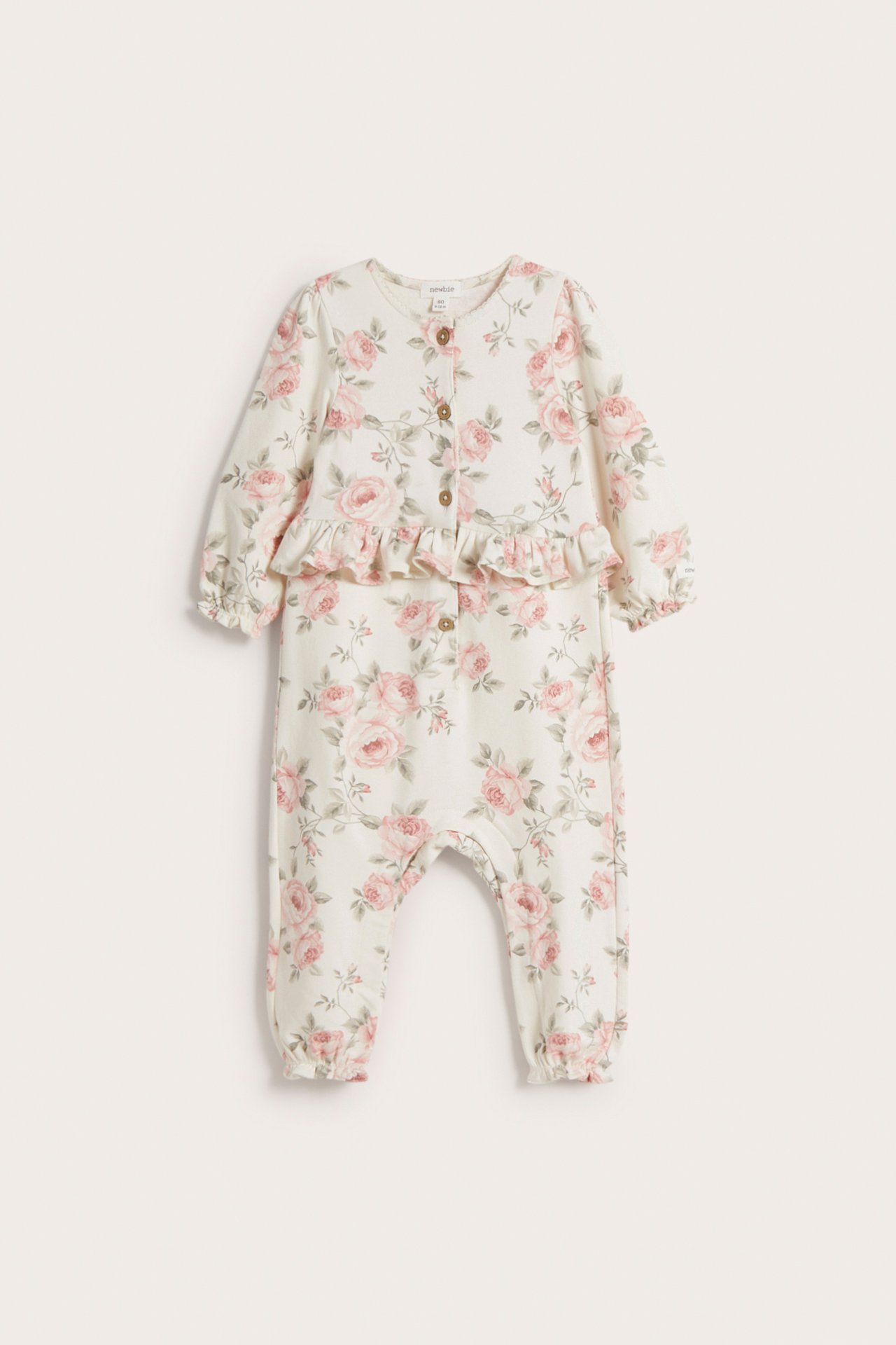 Varm blomstrete jumpsuit - Offwhite - 2